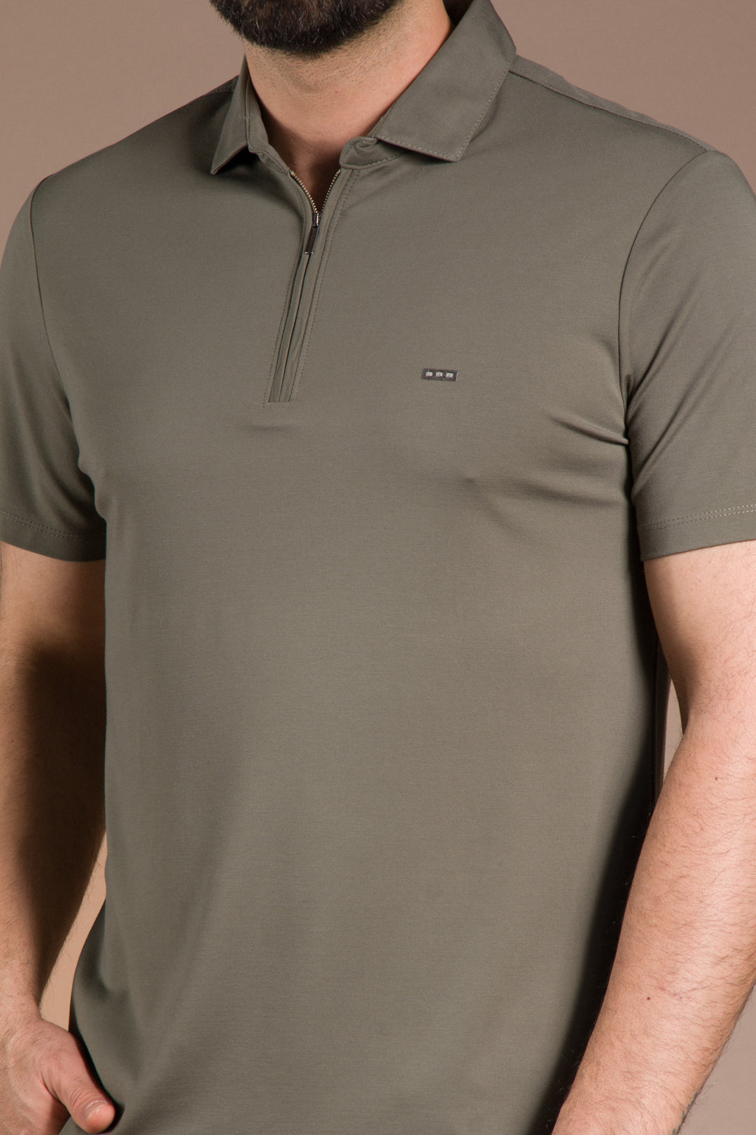 Fermuar Detaylı Polo Yaka T-Shirt