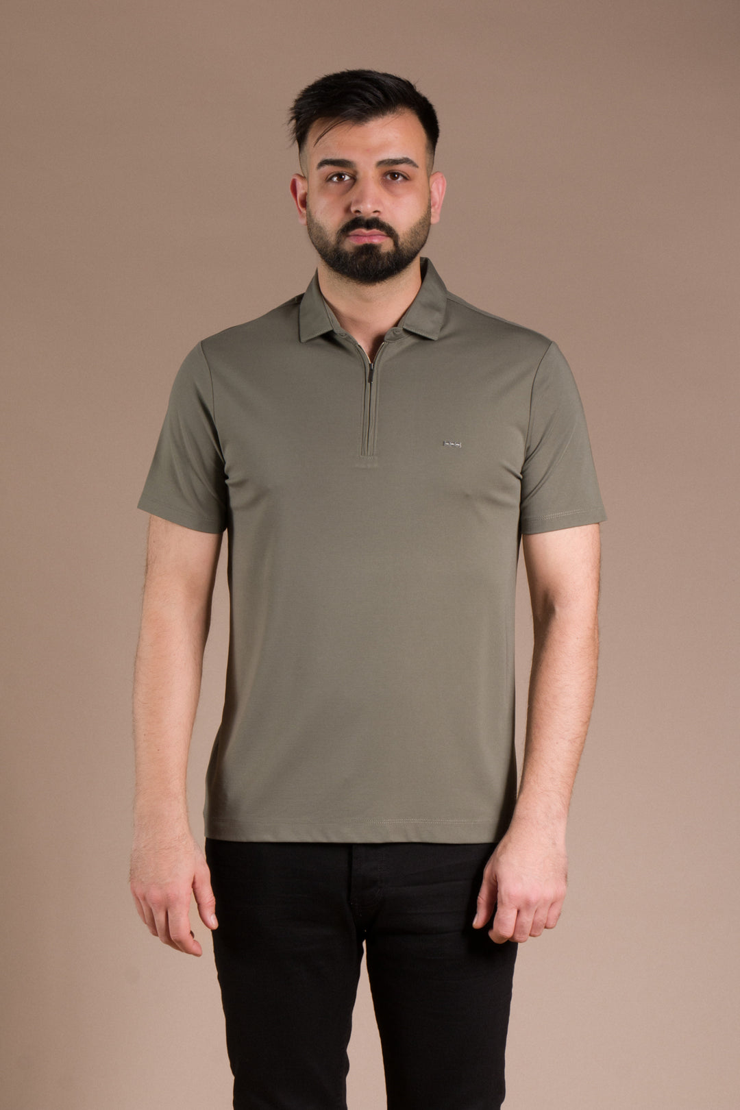 Fermuar Detaylı Polo Yaka T-Shirt