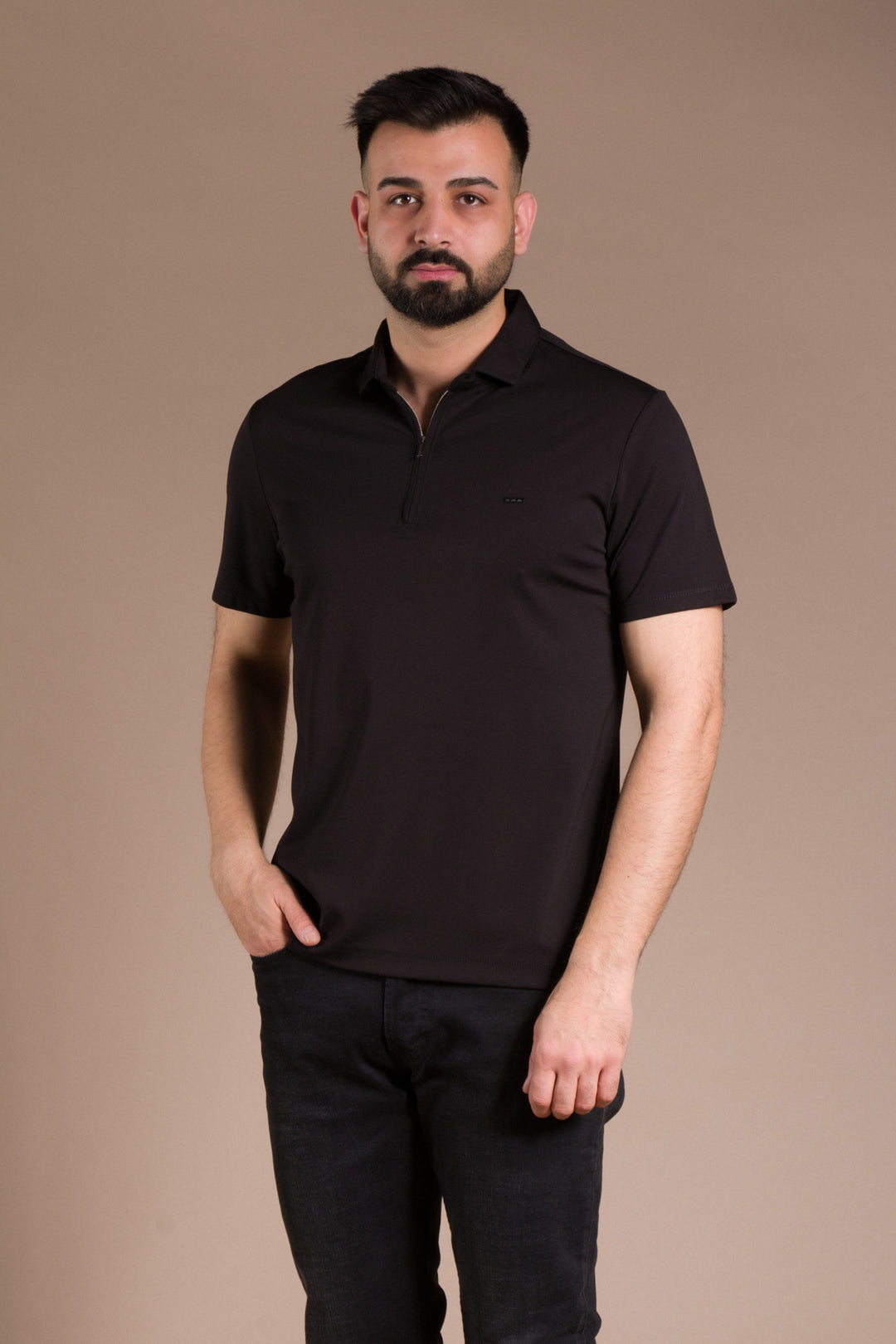Fermuar Detaylı Polo Yaka T-Shirt