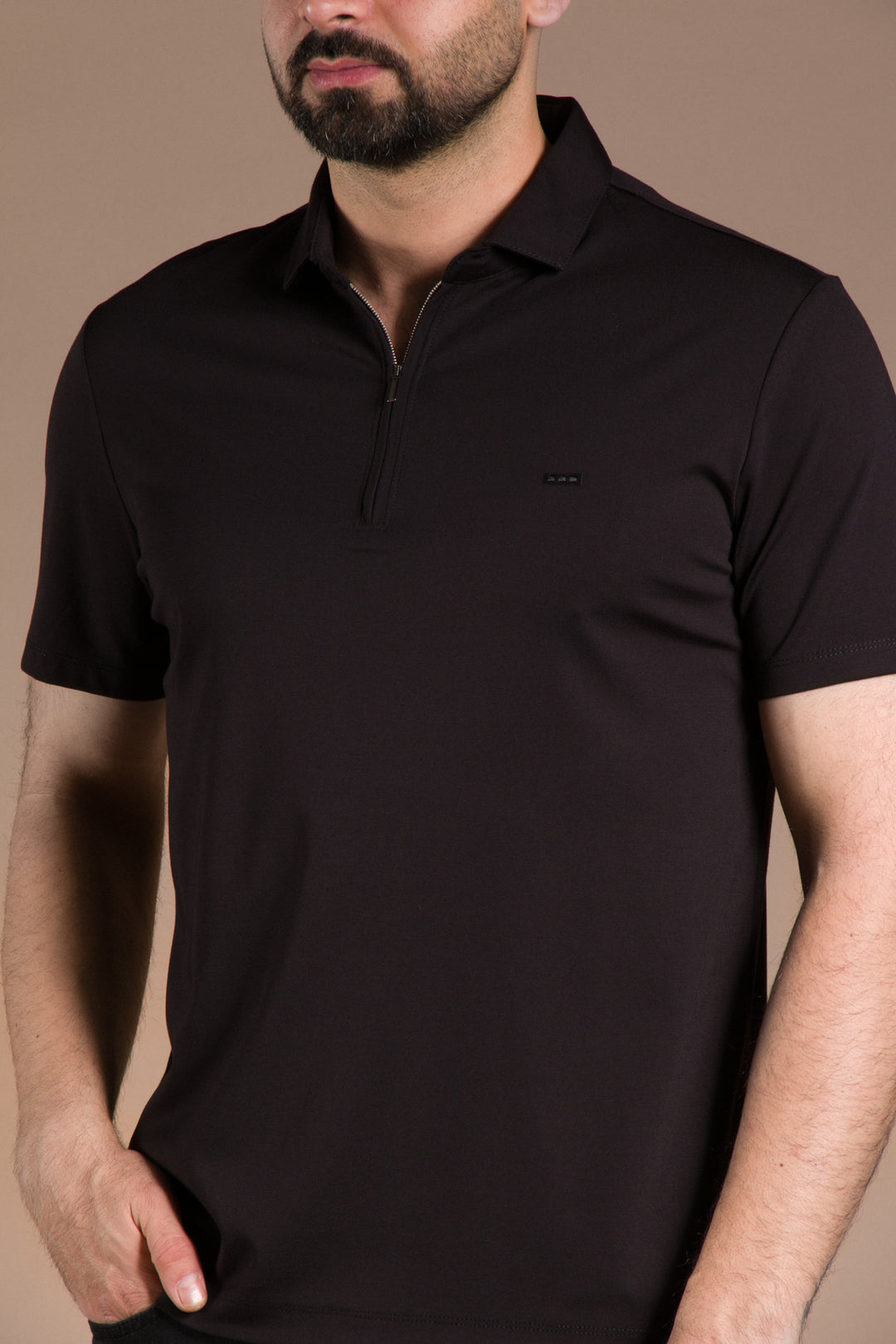 Fermuar Detaylı Polo Yaka T-Shirt