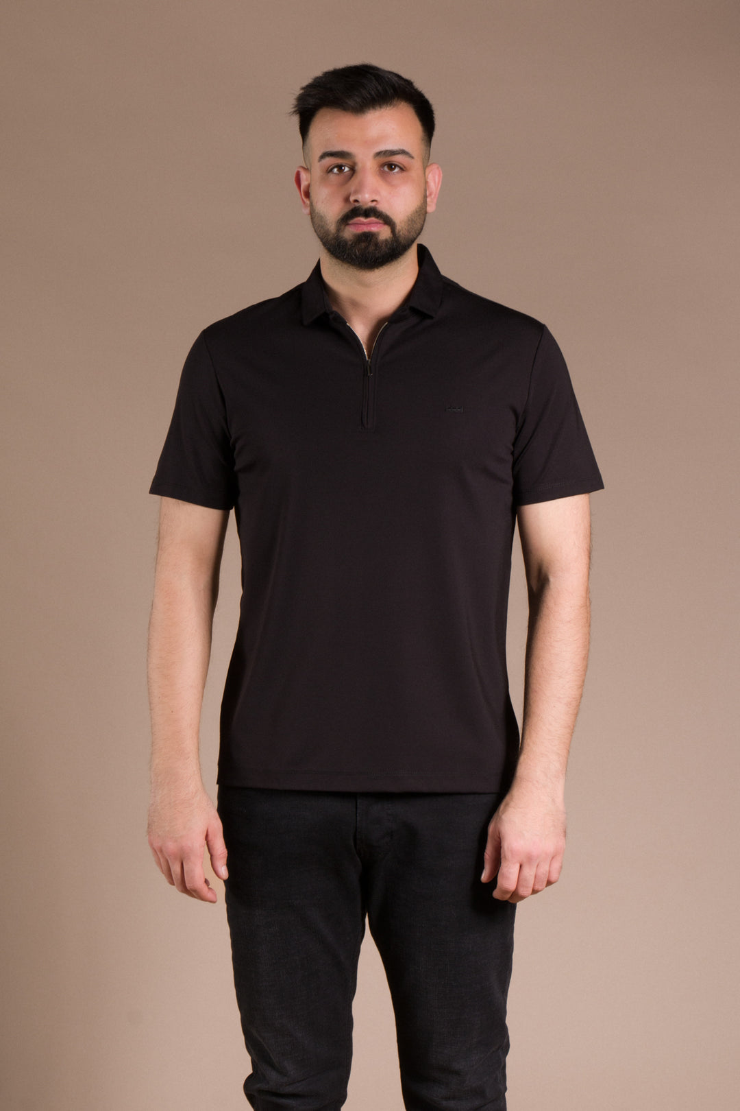 Fermuar Detaylı Polo Yaka T-Shirt
