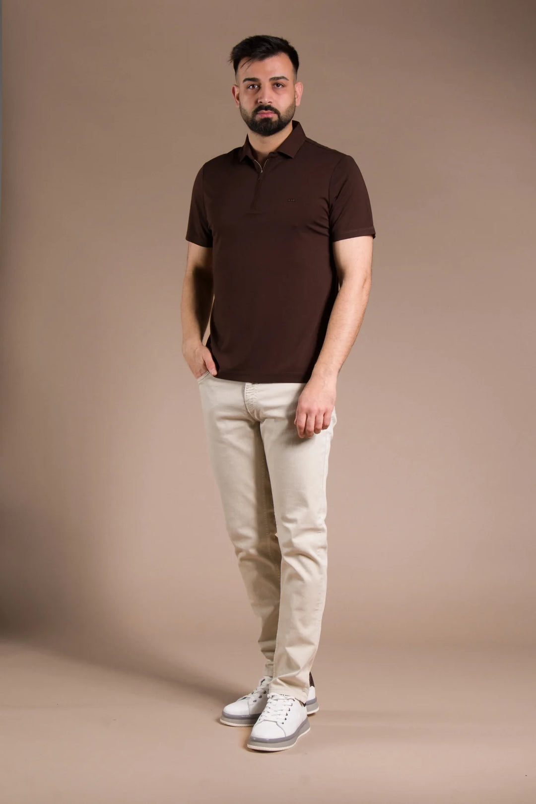 Fermuar Detaylı Polo Yaka T-Shirt