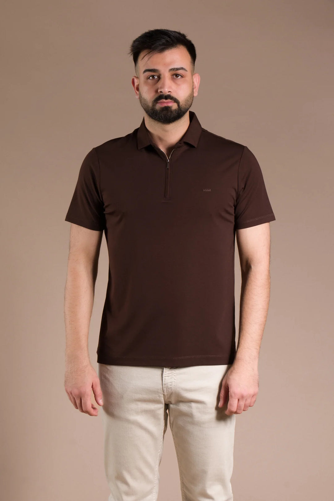 Fermuar Detaylı Polo Yaka T-Shirt