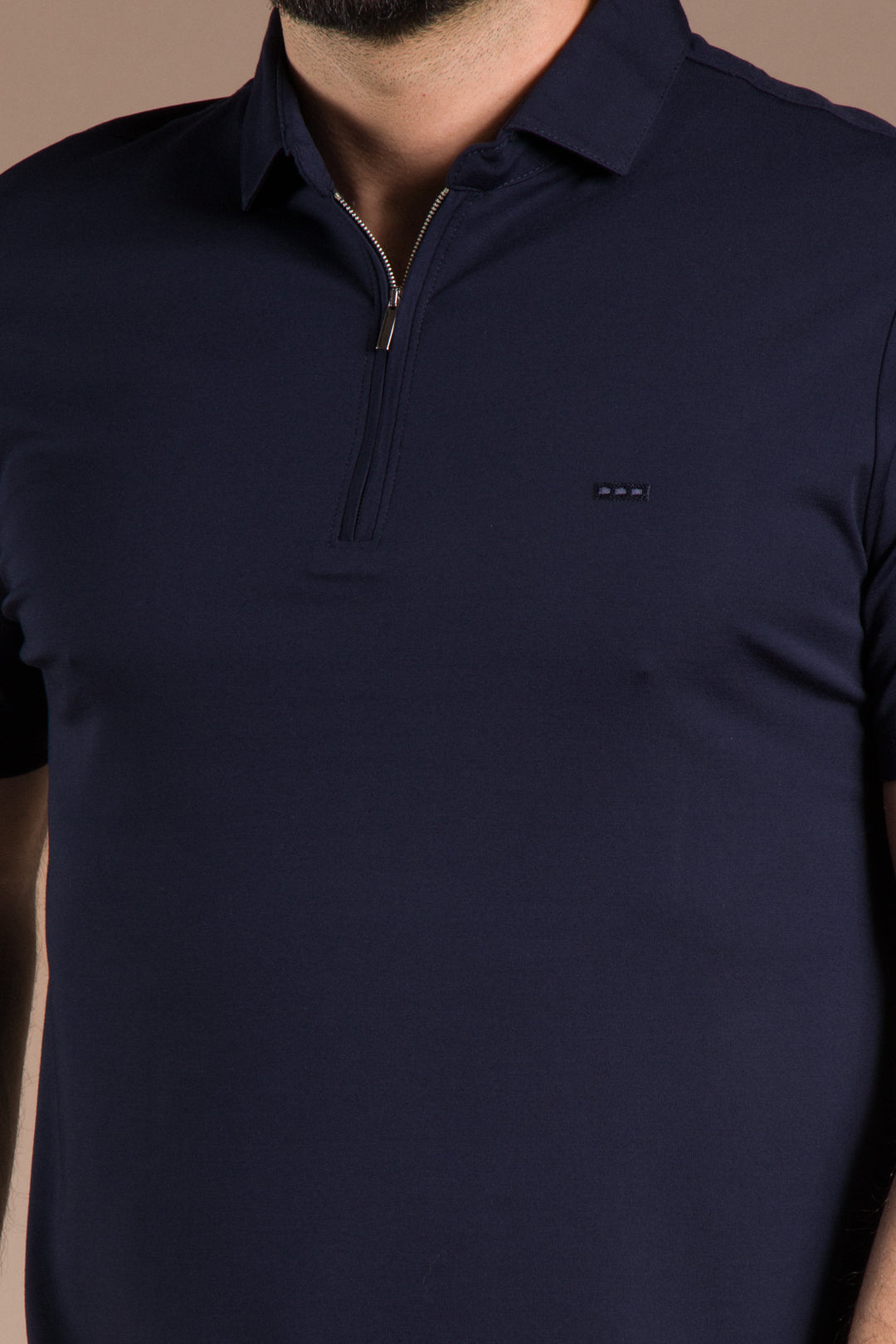 Fermuar Detaylı Polo Yaka T-Shirt
