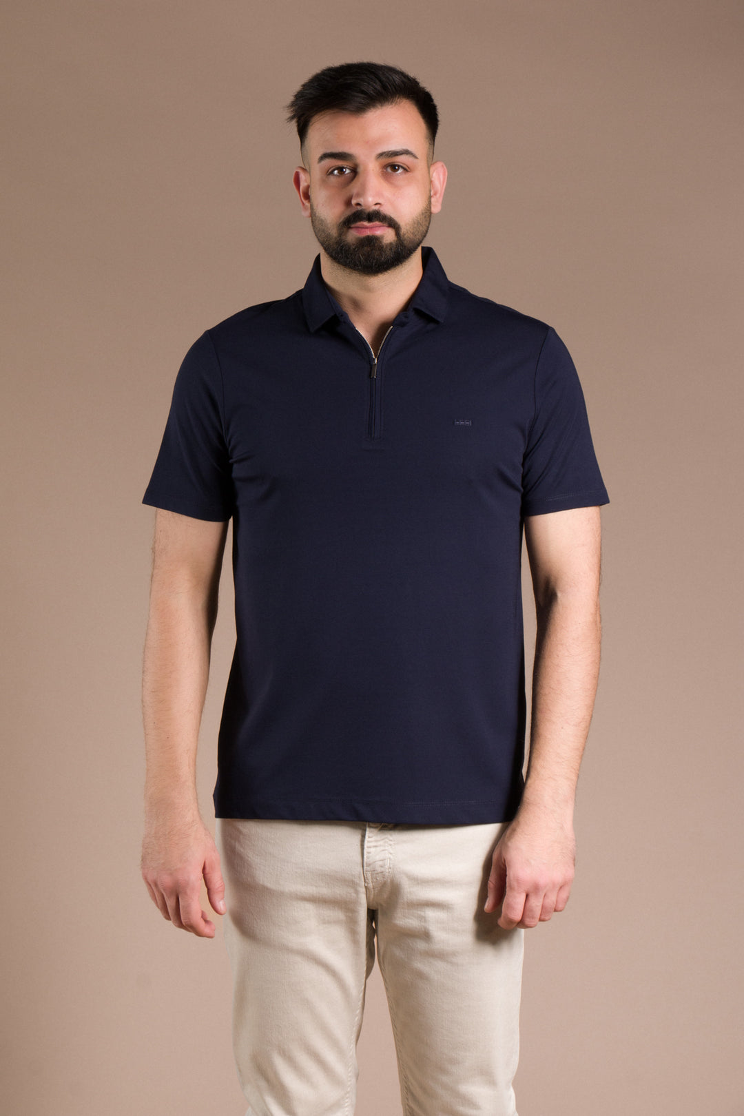 Fermuar Detaylı Polo Yaka T-Shirt