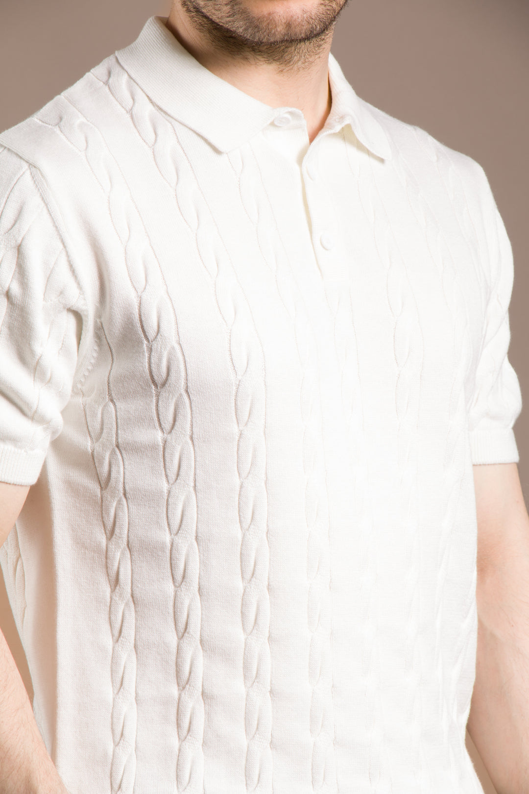 Örgü Desen Triko Polo T-Shirt