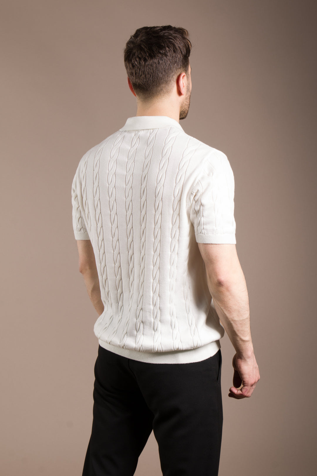 Örgü Desen Triko Polo T-Shirt