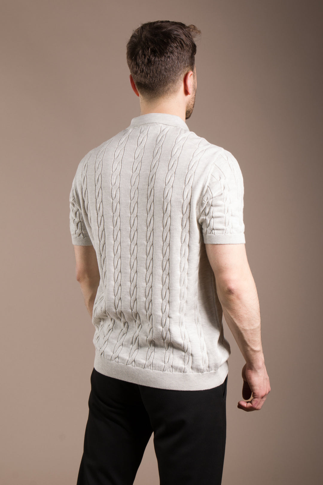Örgü Desen Triko Polo T-Shirt