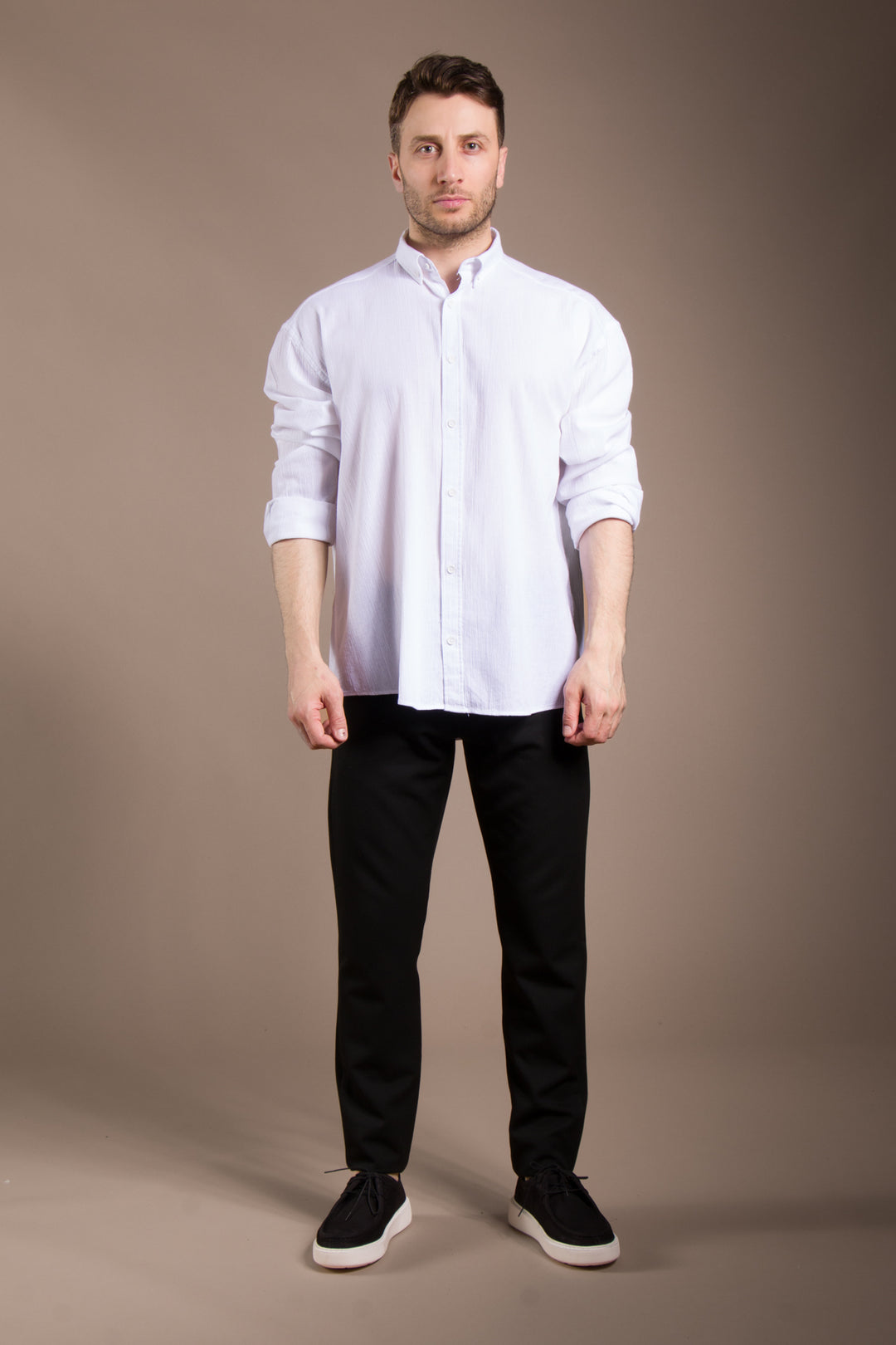 Krinkıl Oversize Keten Gömlek