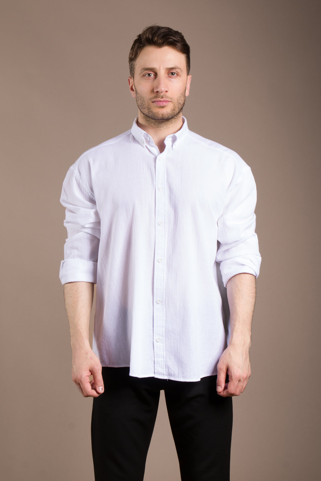 Krinkıl Oversize Keten Gömlek