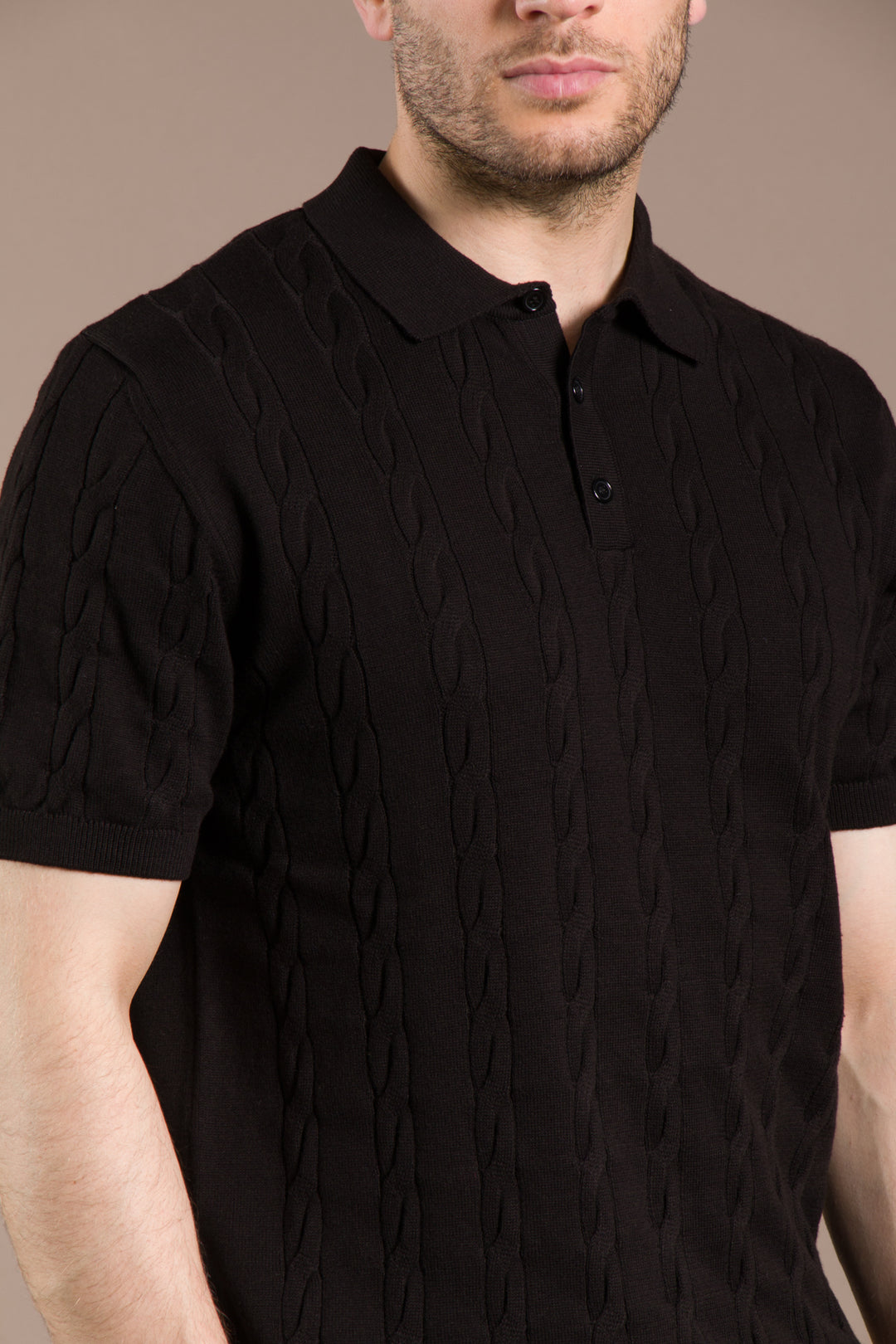 Örgü Desen Triko Polo T-Shirt