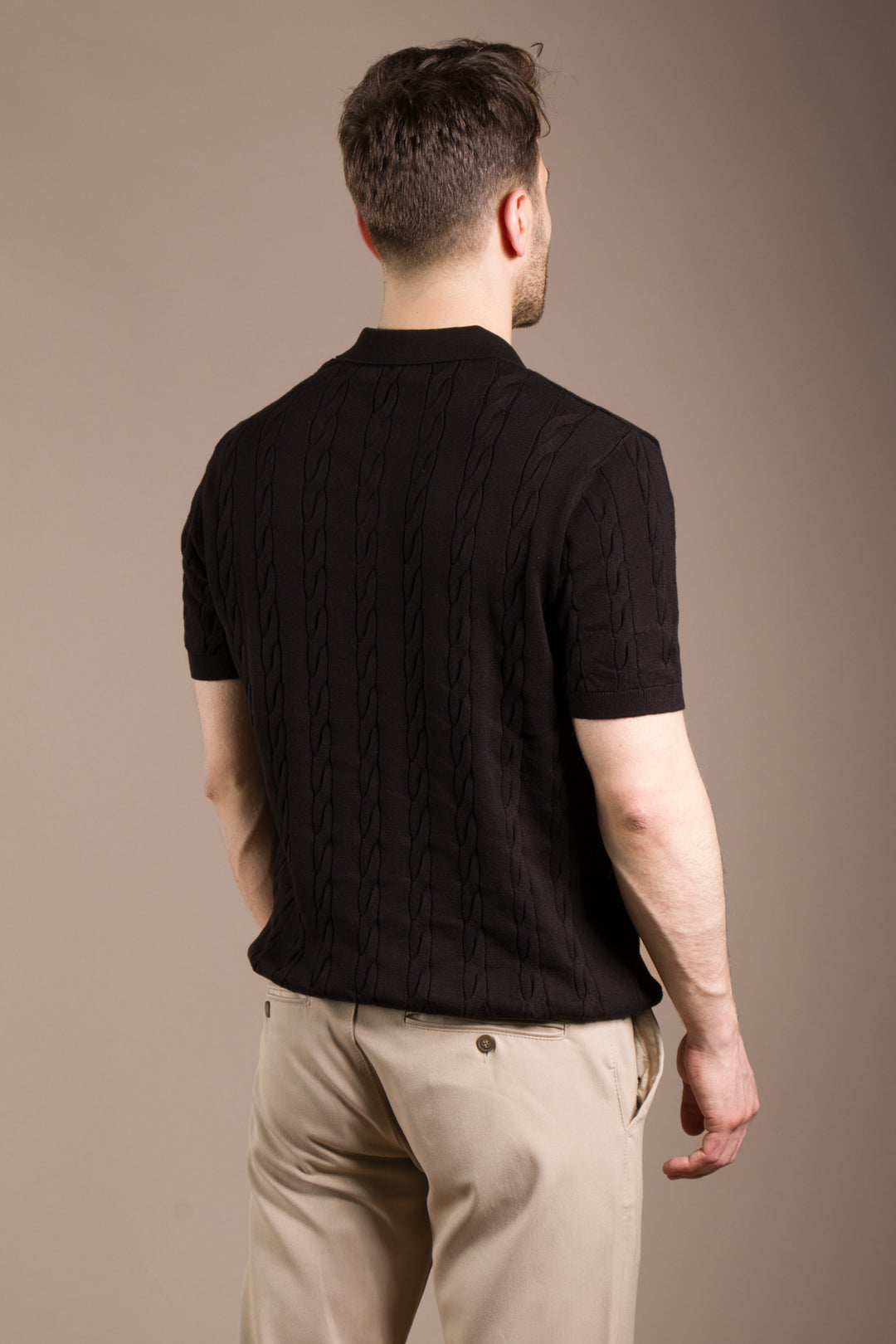 Örgü Desen Triko Polo T-Shirt