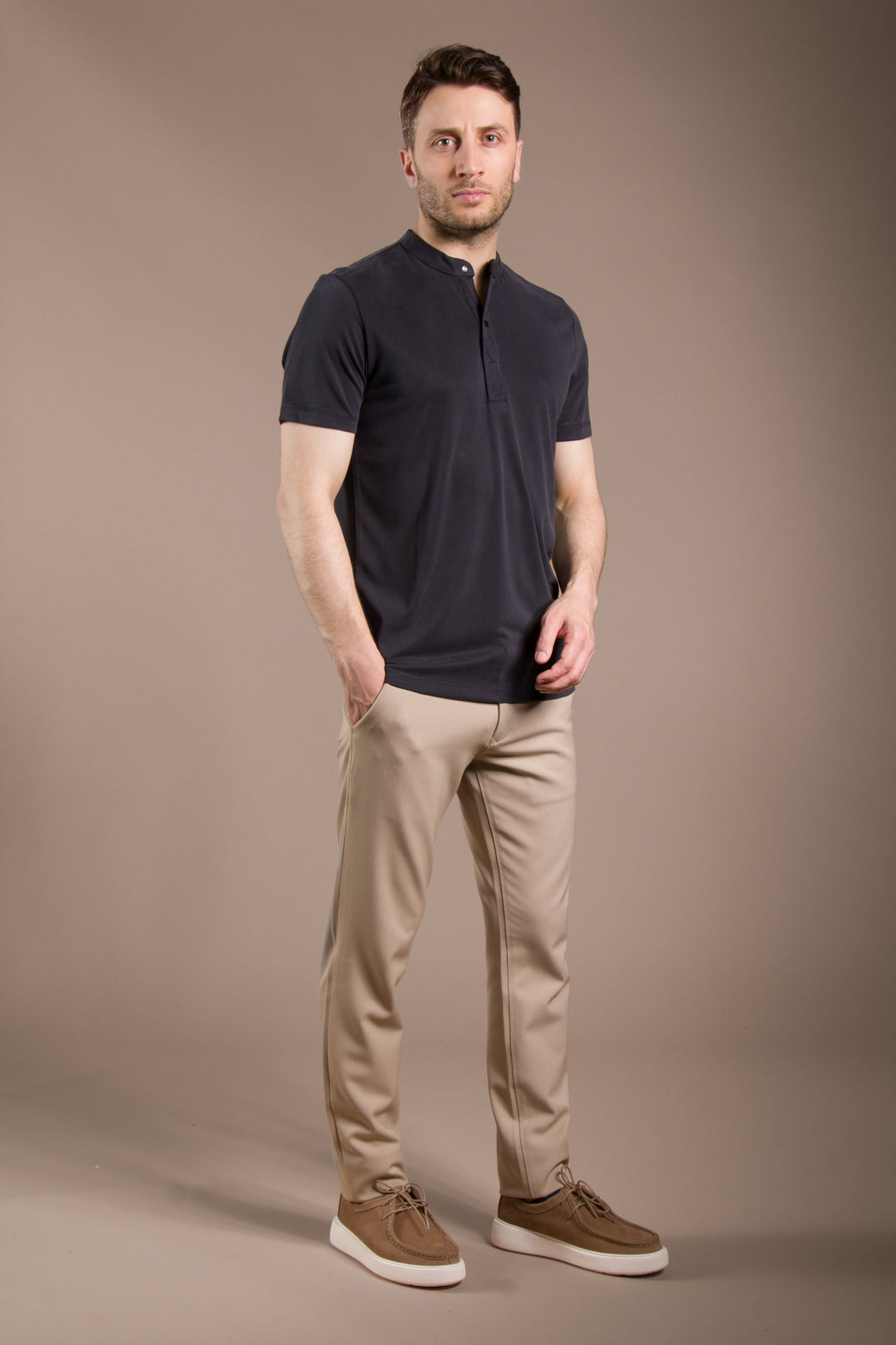 Çıtçıtlı Soft O Yaka T-Shirt