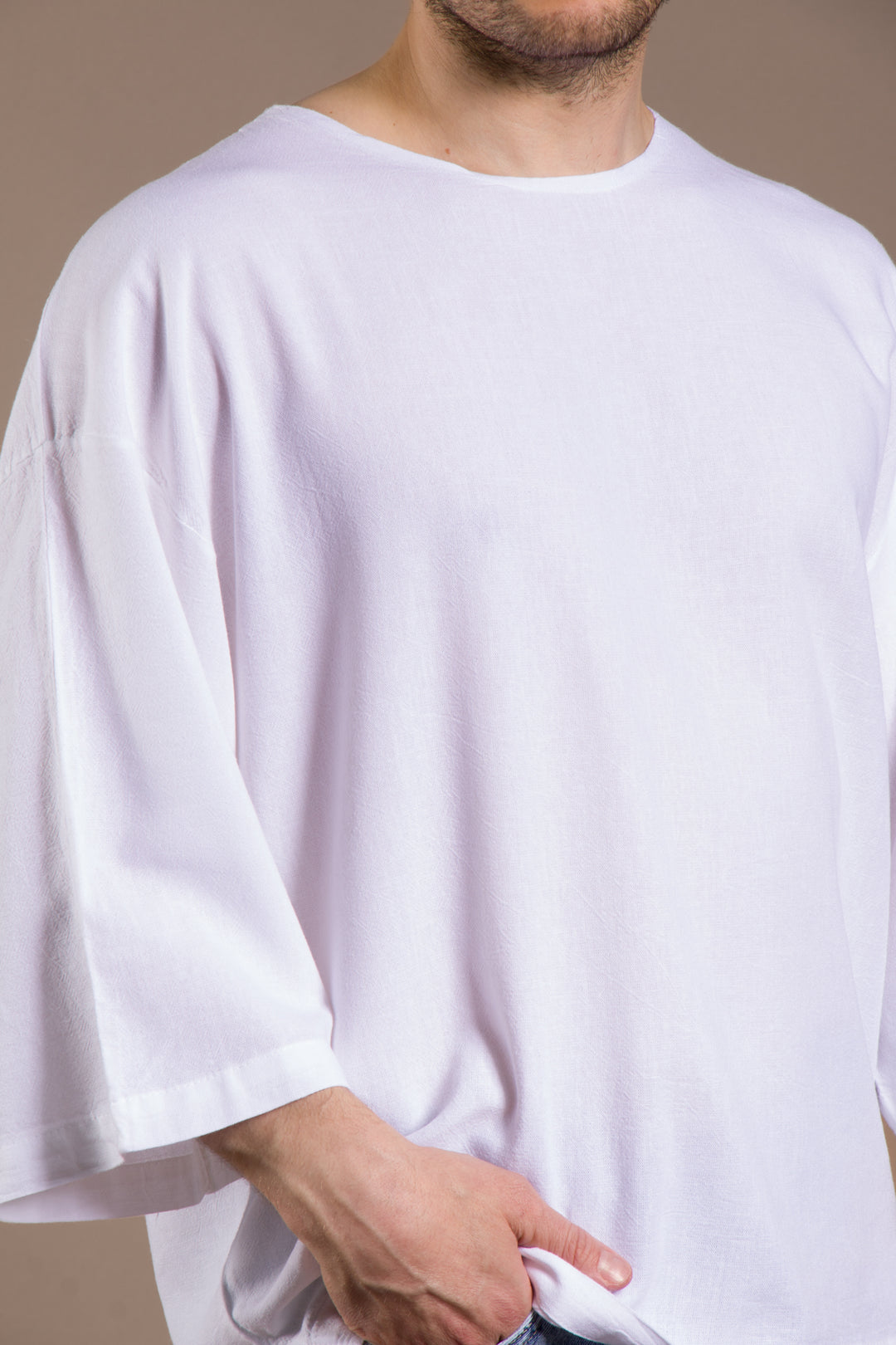 Oversize Viskon Fakir Kol T-Shirt