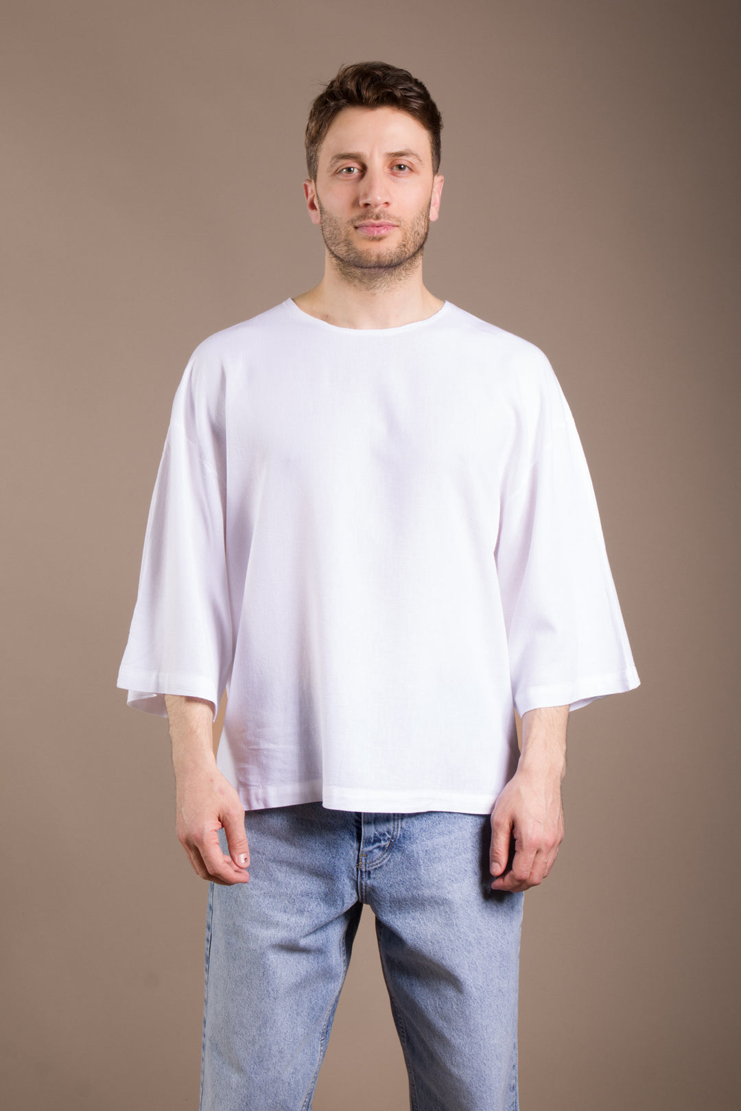 Oversize Viskon Fakir Kol T-Shirt