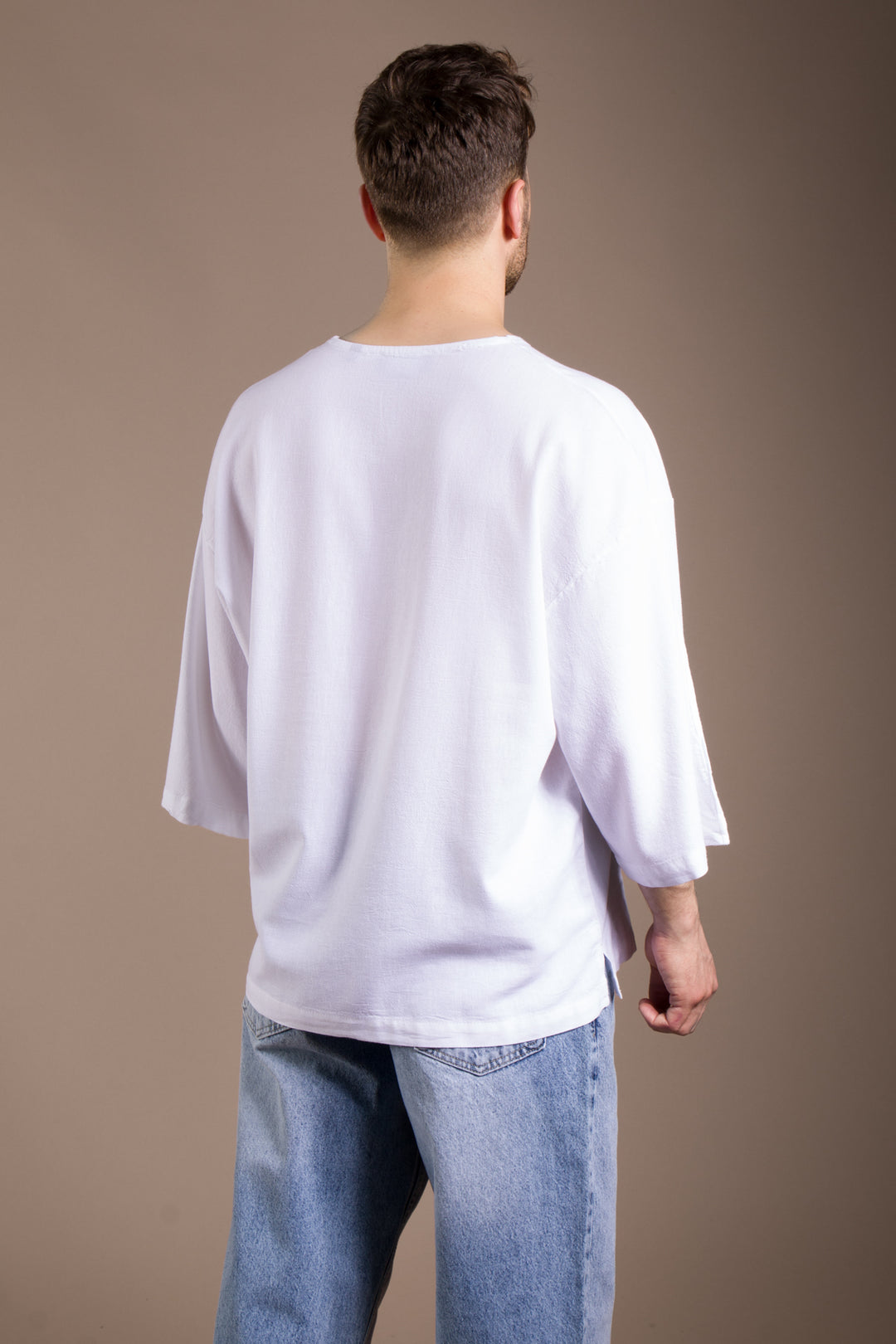 Oversize Viskon Fakir Kol T-Shirt