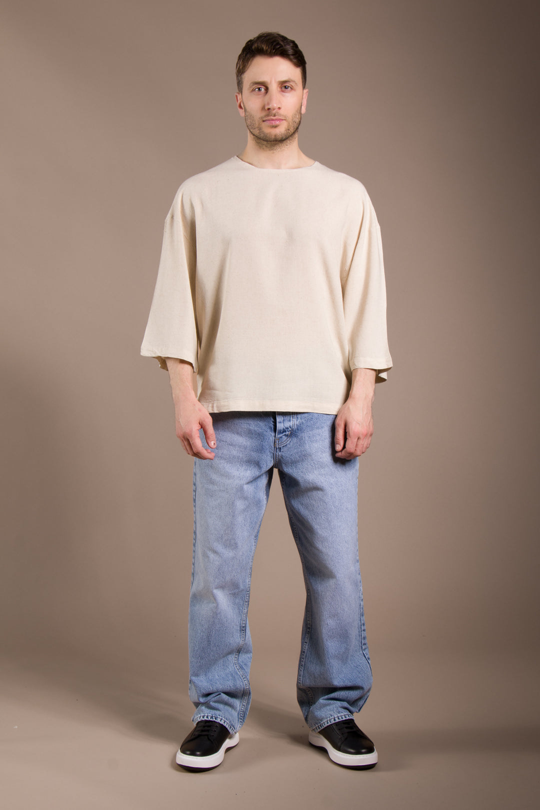 Oversize Viskon Fakir Kol T-Shirt