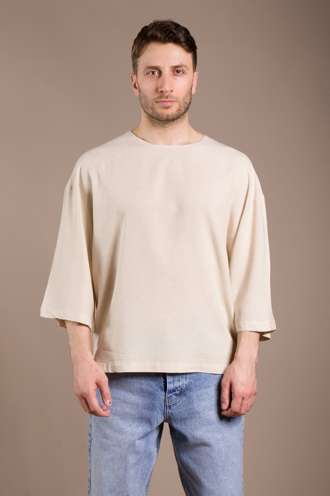 Oversize Viskon Fakir Kol T-Shirt