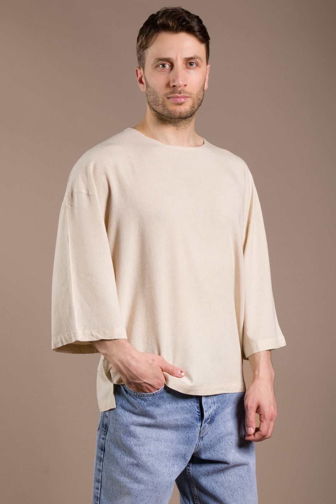 Oversize Viskon Fakir Kol T-Shirt