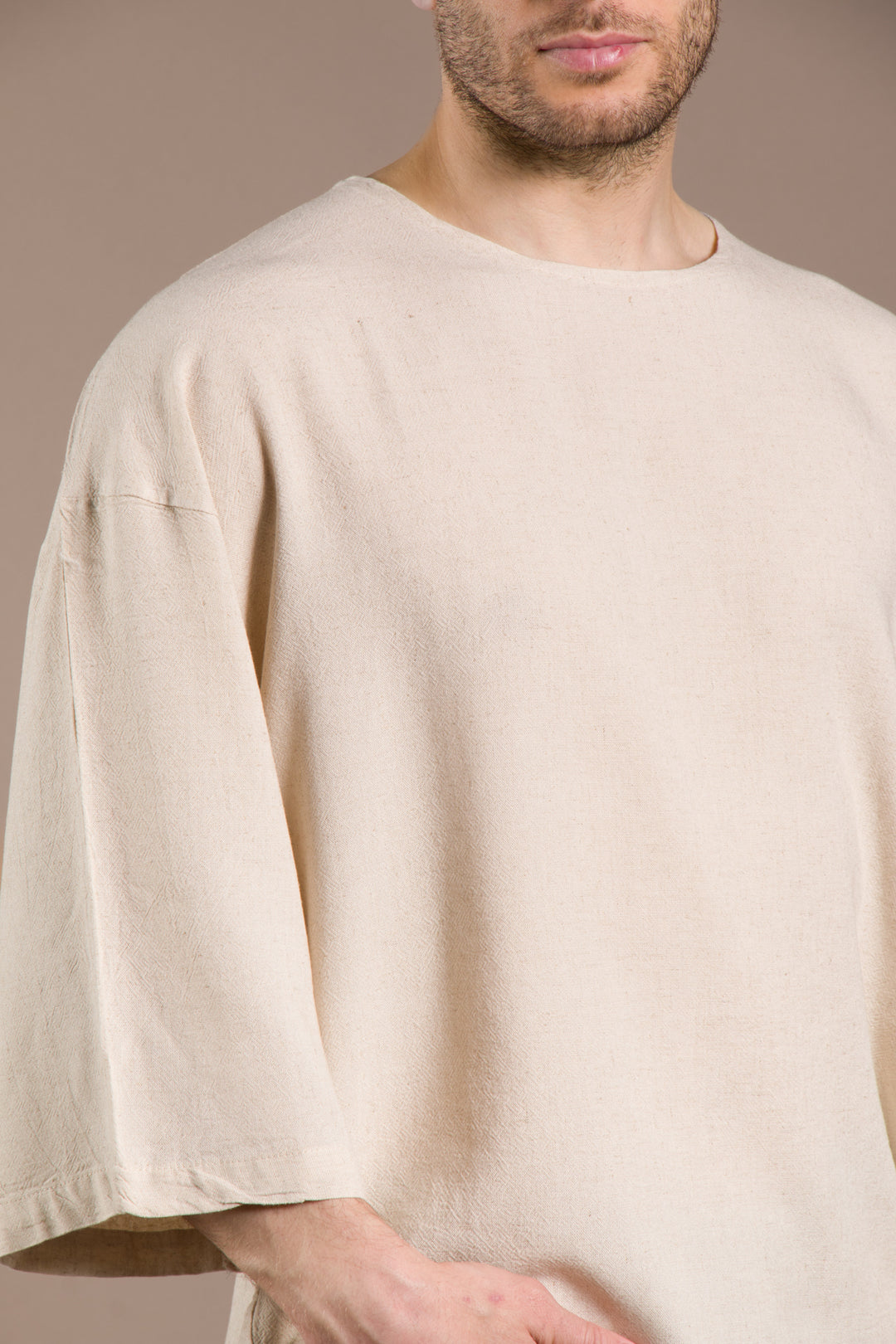 Oversize Viskon Fakir Kol T-Shirt