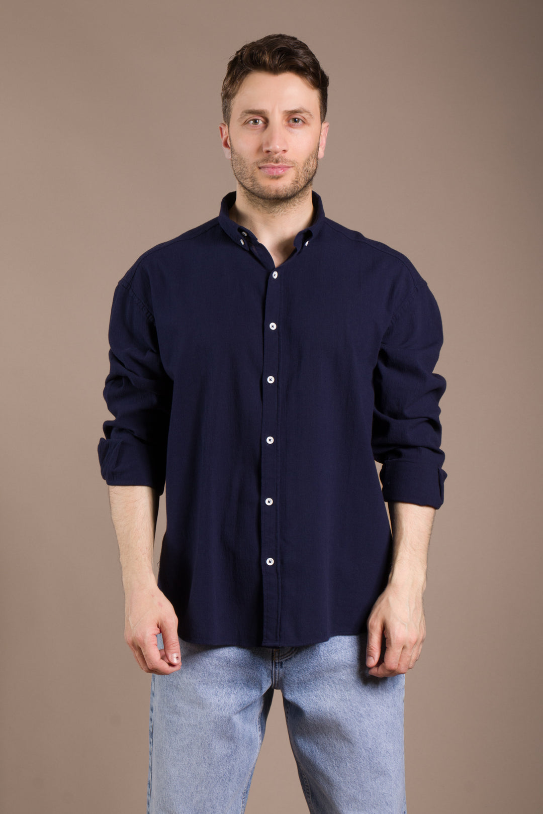 Krinkıl Oversize Keten Gömlek