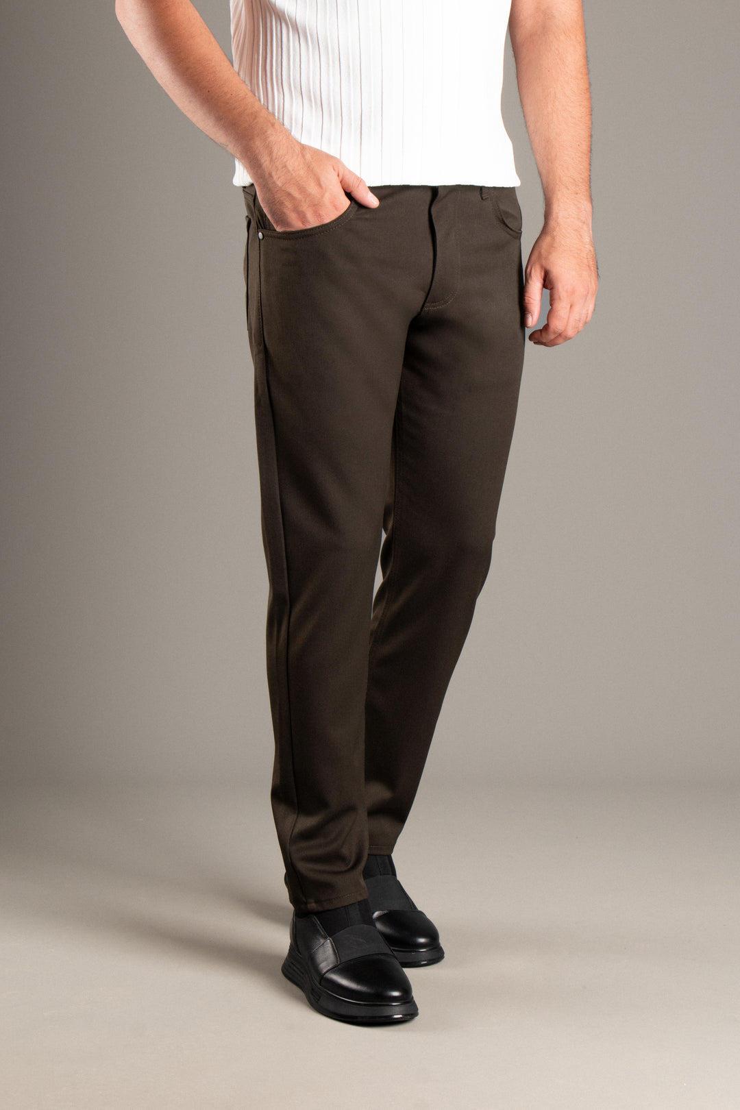 Slim Fit Basic Keten Pantolon