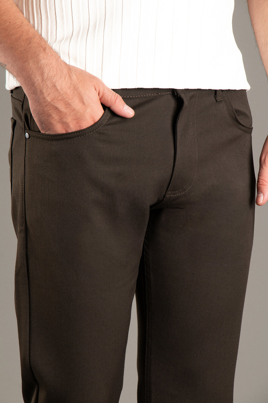 Slim Fit Basic Keten Pantolon