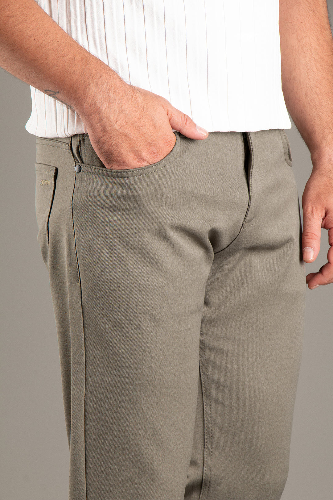 Slim Fit Basic Keten Pantolon