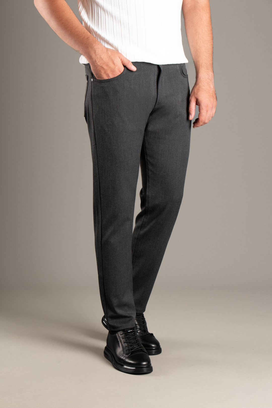 Slim Fit Basic Keten Pantolon