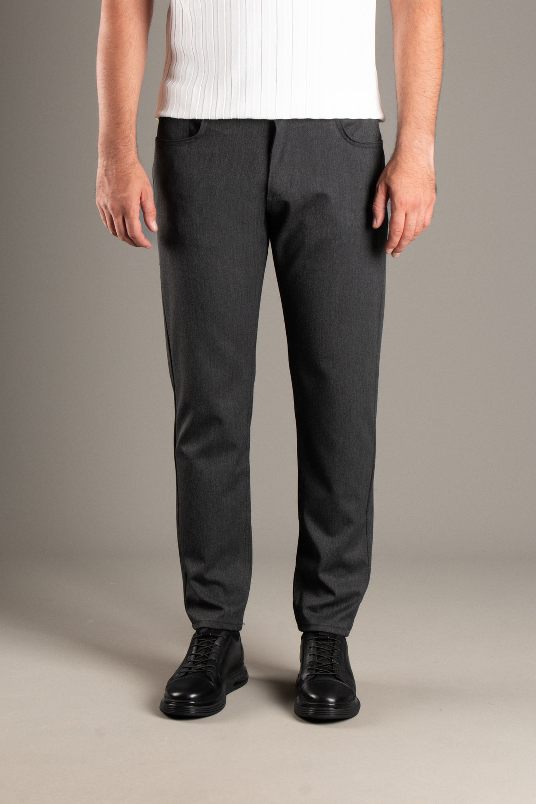 Slim Fit Basic Keten Pantolon