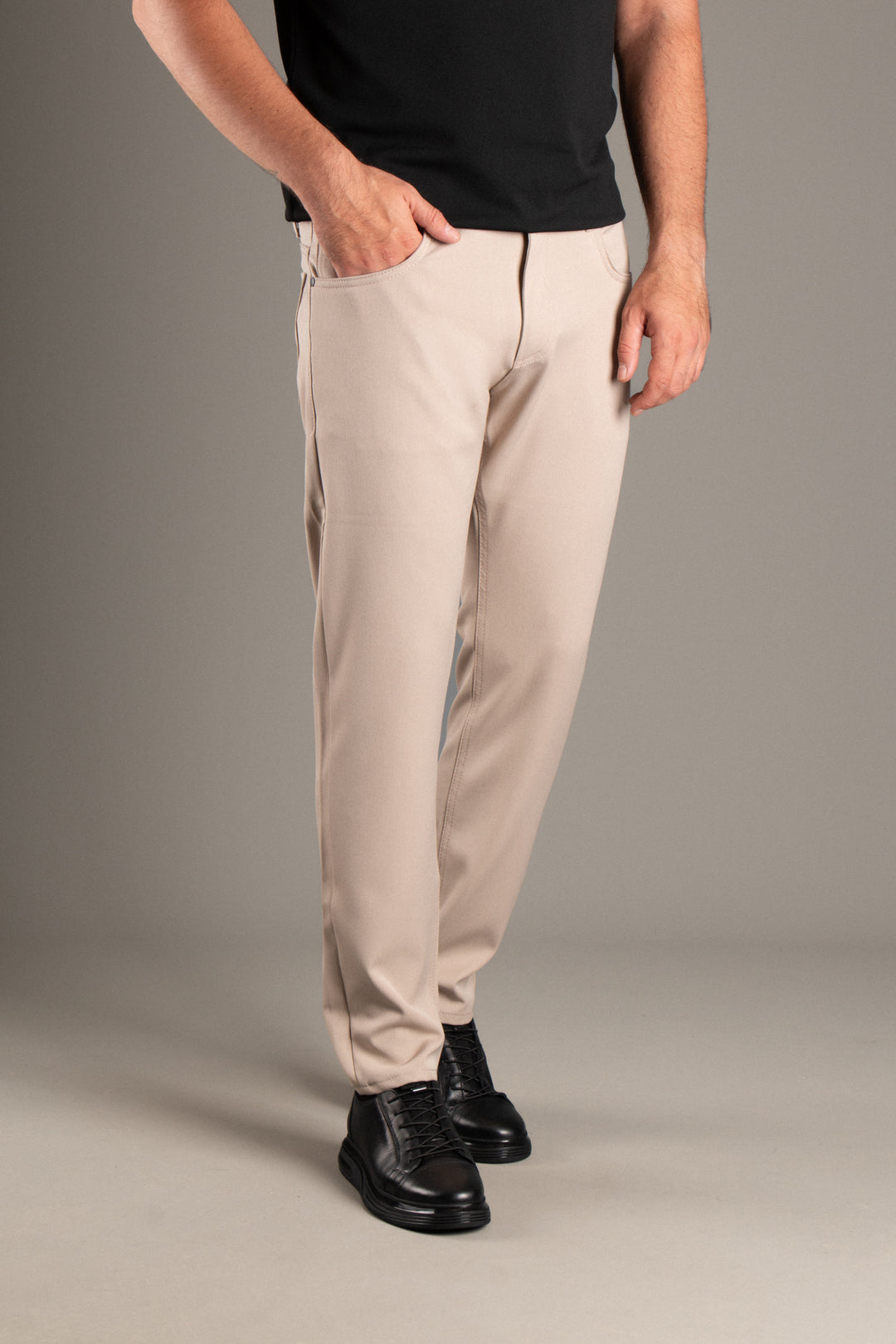 Slim Fit Basic Keten Pantolon