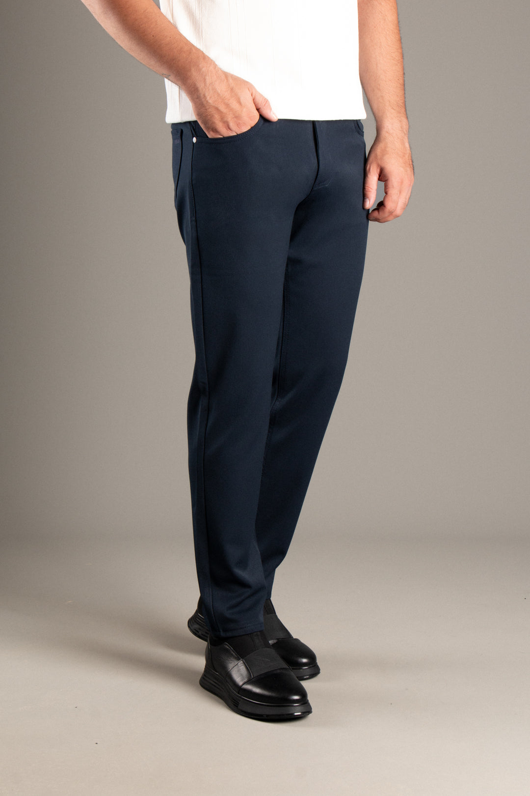 Slim Fit Basic Keten Pantolon