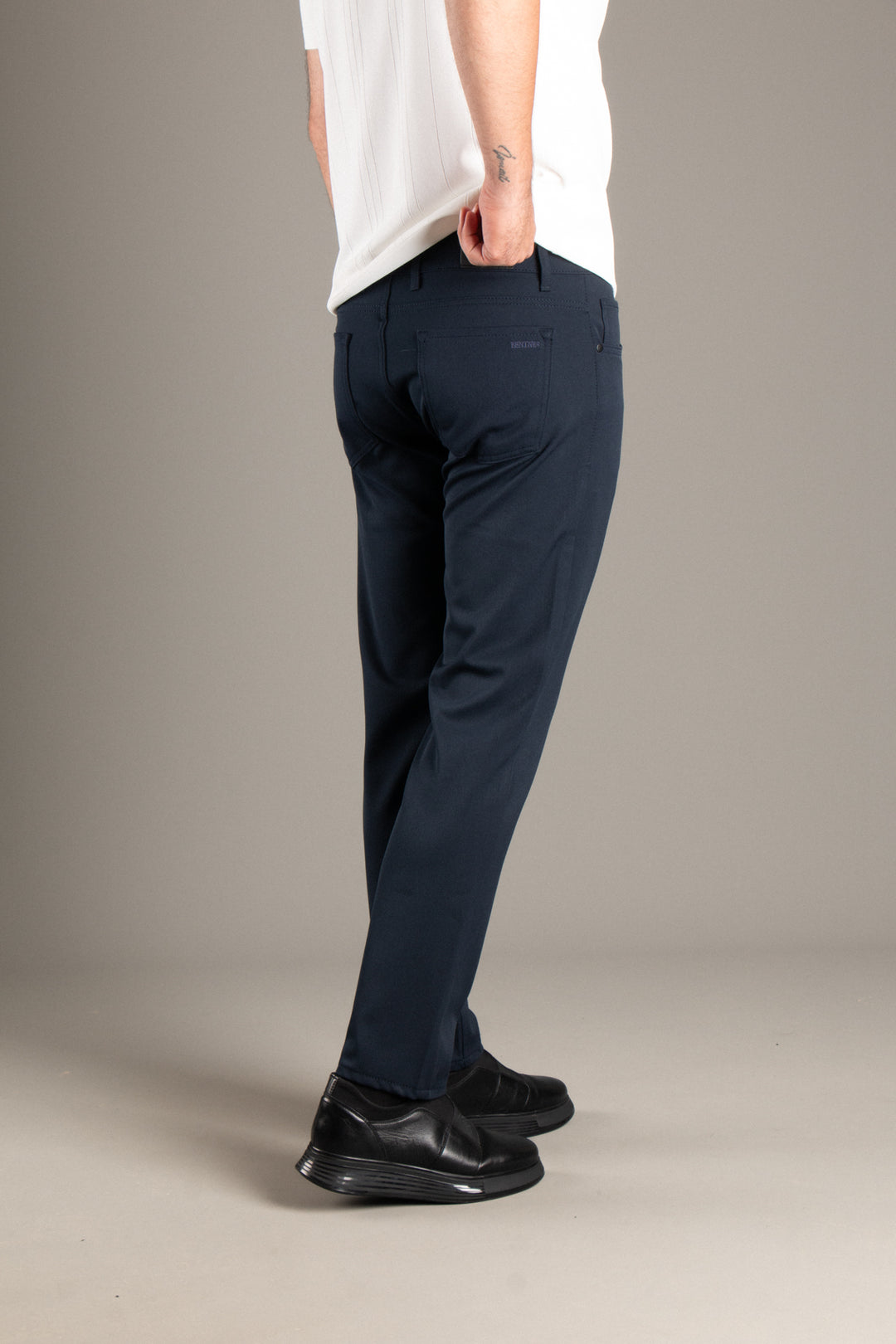 Slim Fit Basic Keten Pantolon