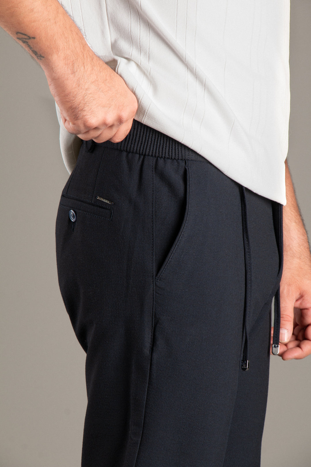 Slim Fit Gofre İpli Jogger