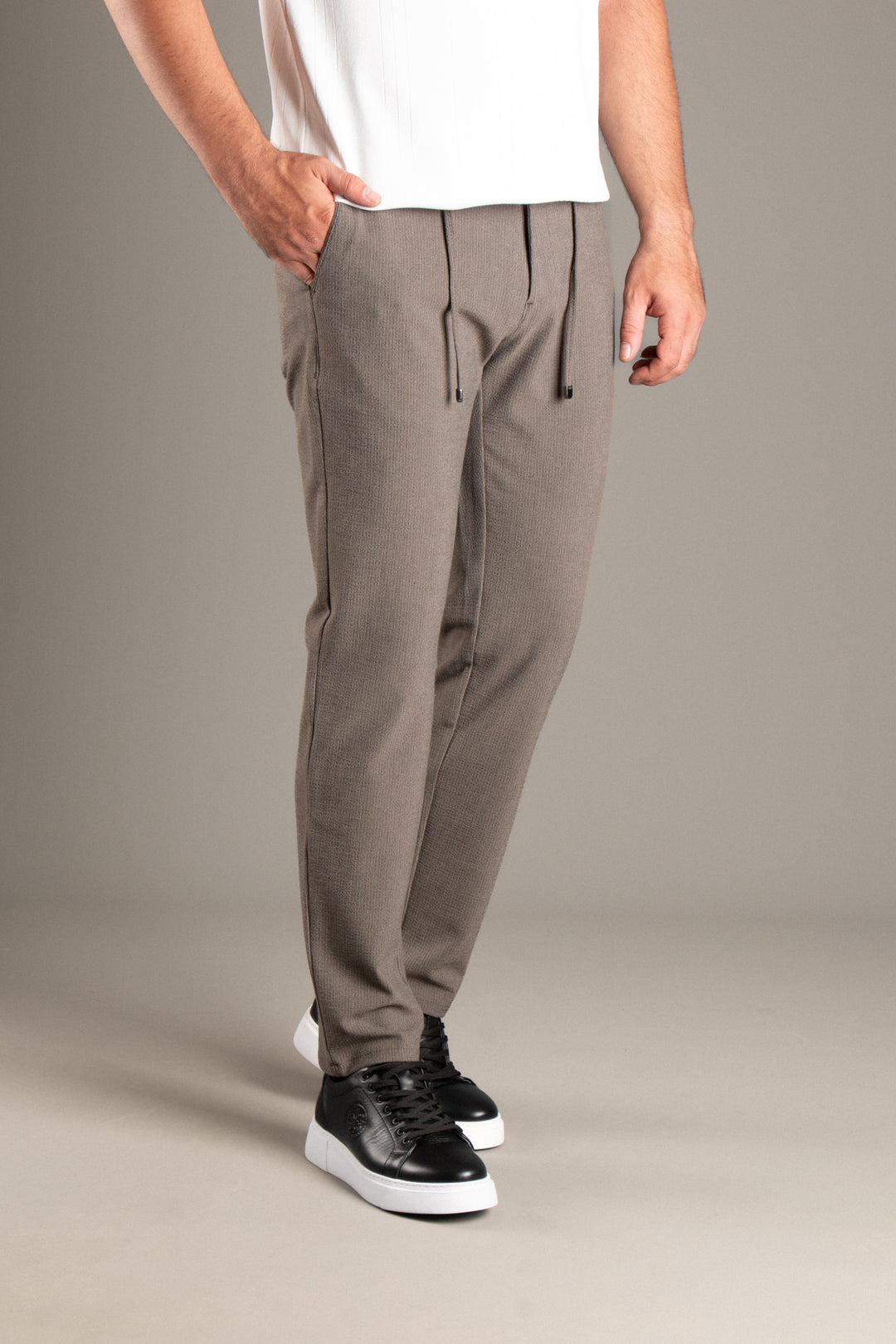 Slim Fit Gofre İpli Jogger