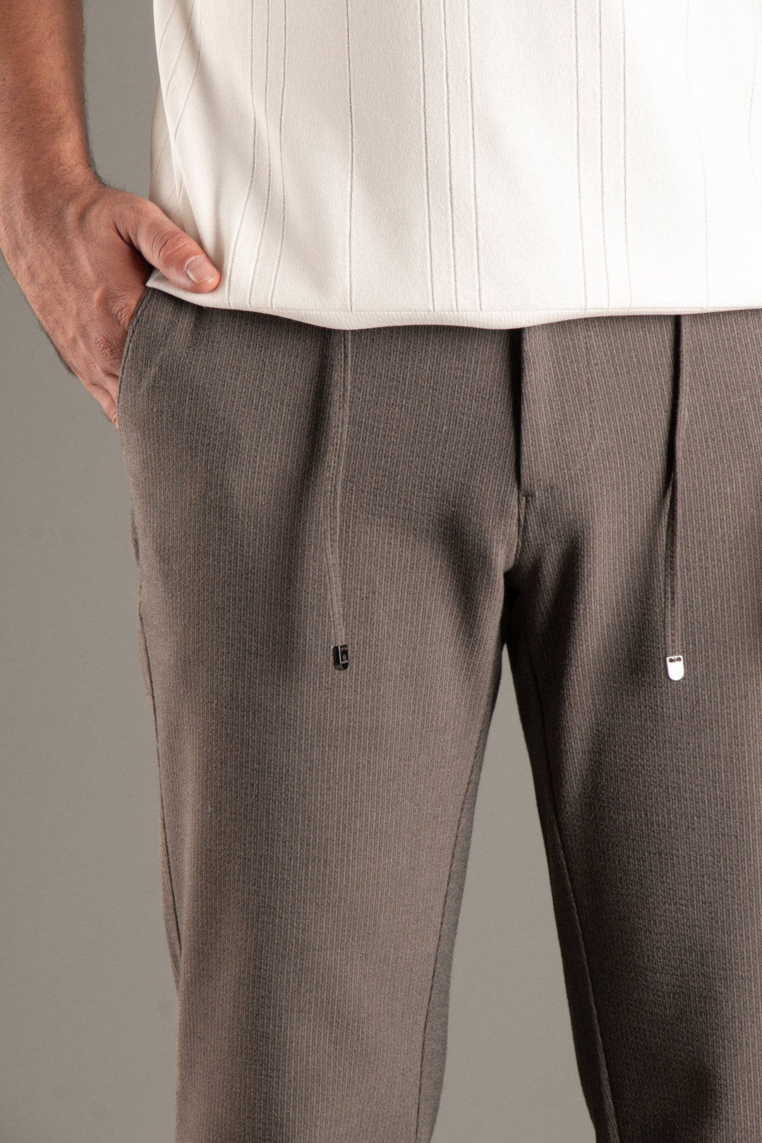 Slim Fit Gofre İpli Jogger