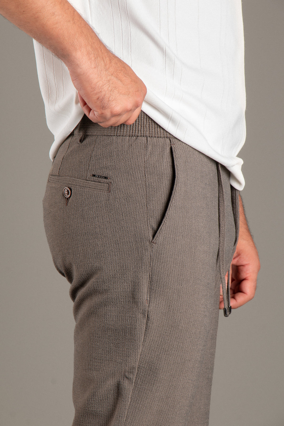 Slim Fit Gofre İpli Jogger