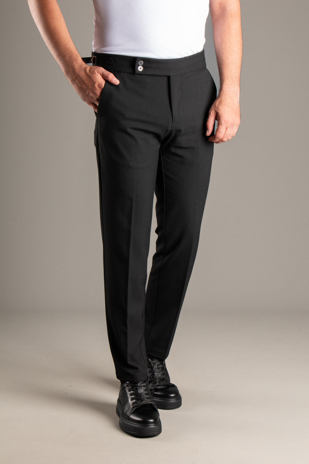 Tokalı Slim Fit Keten Pantolon