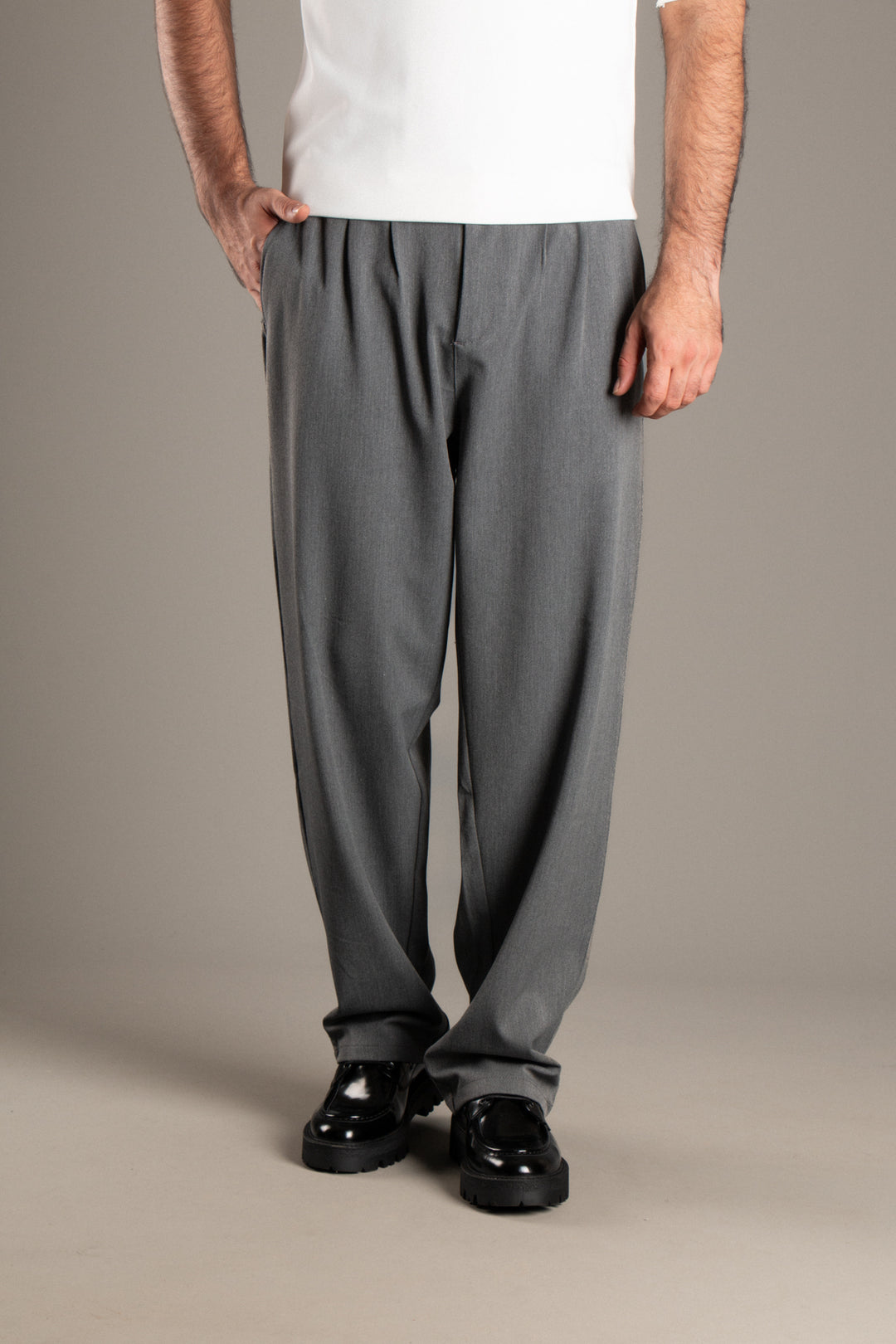 Likralı Kumaş Baggy Pantolon