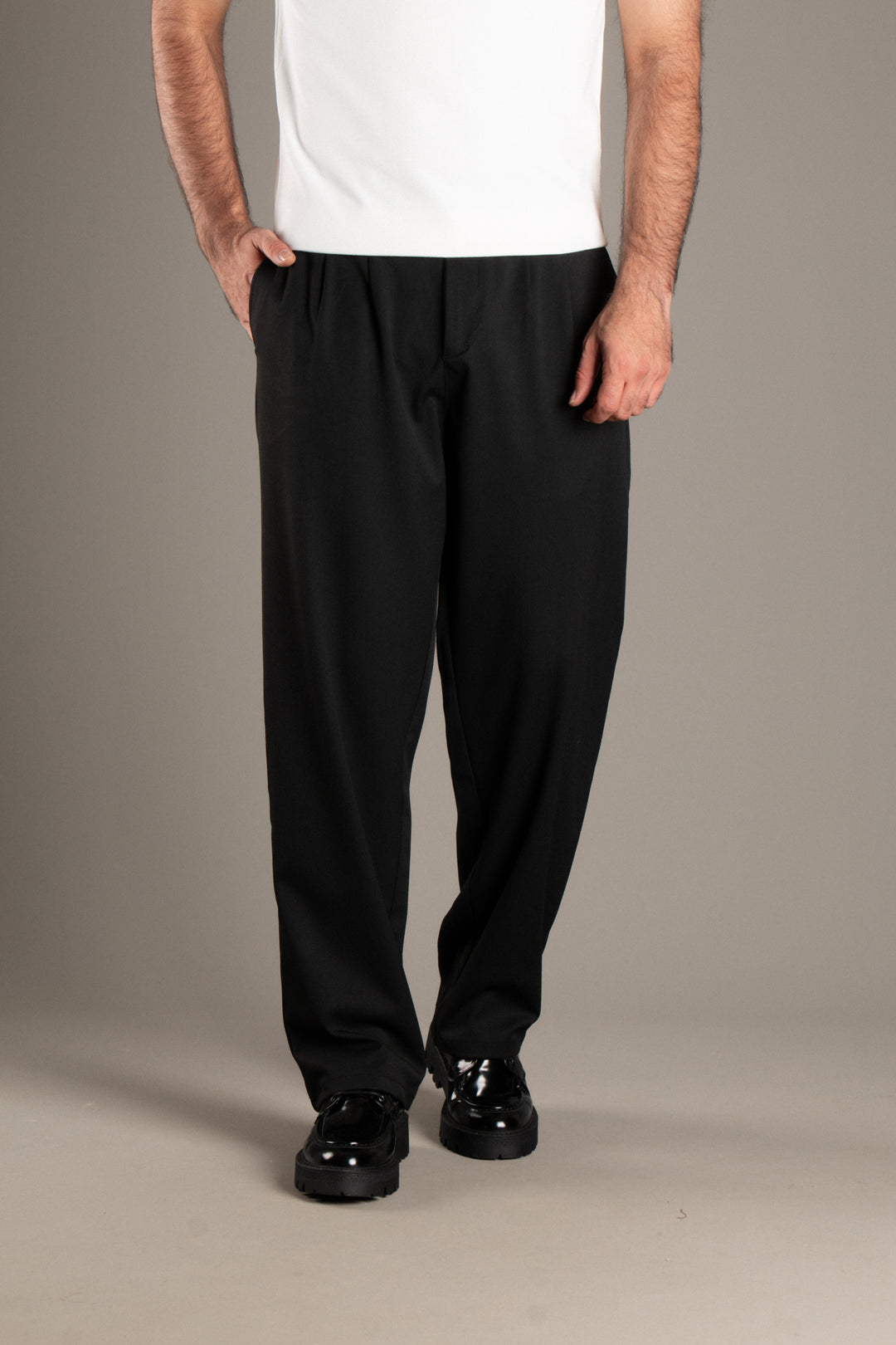 Likralı Kumaş Baggy Pantolon