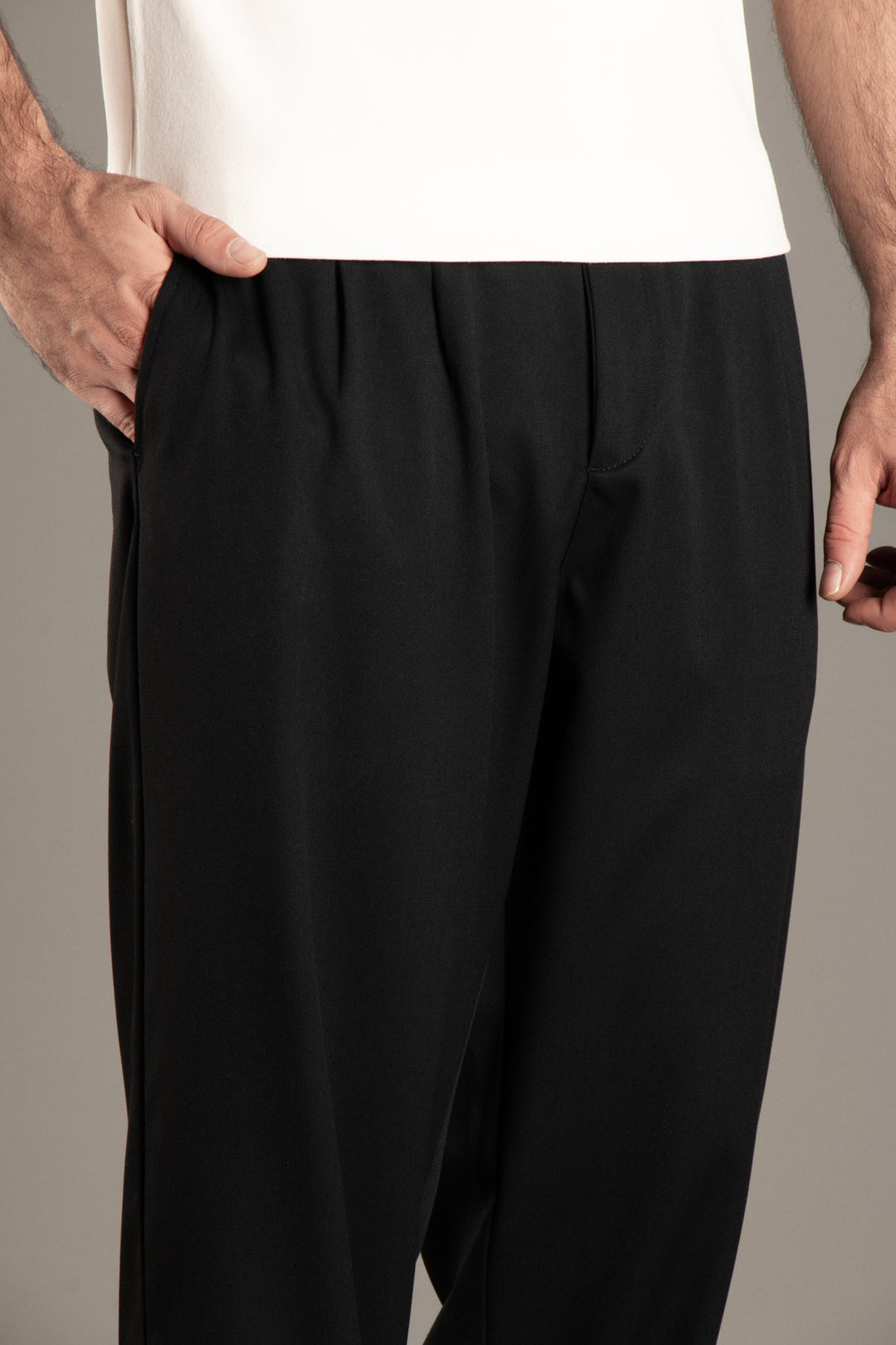 Likralı Kumaş Baggy Pantolon