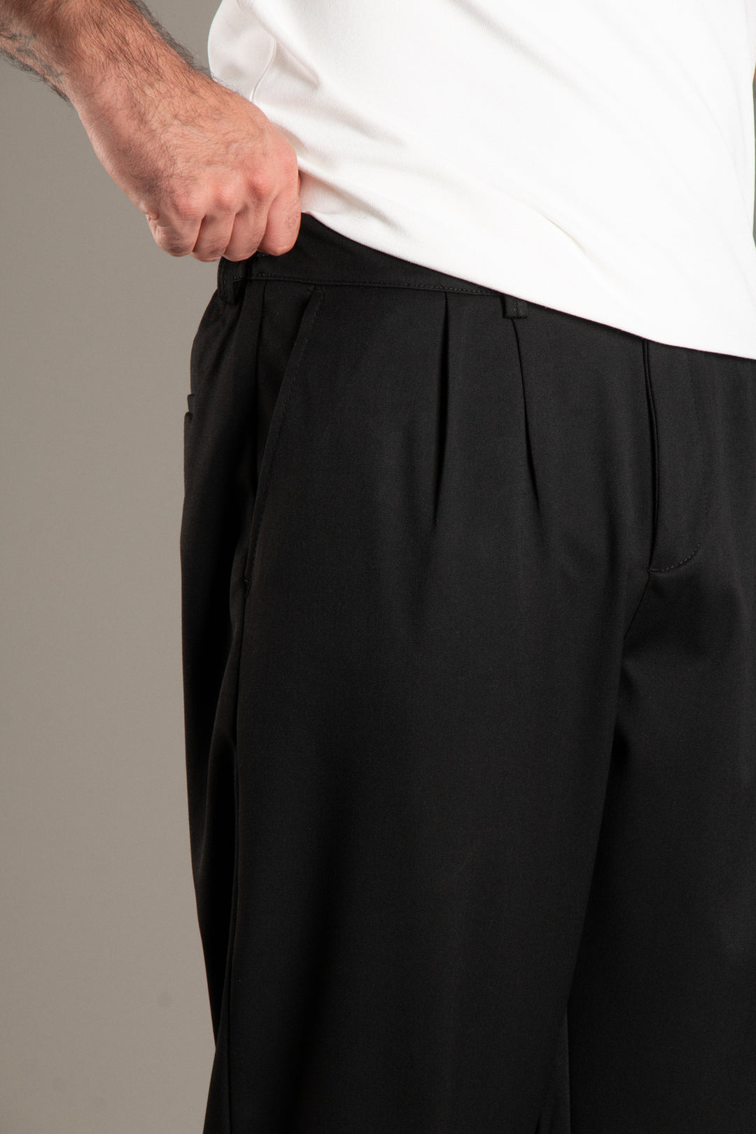 Likralı Kumaş Baggy Pantolon