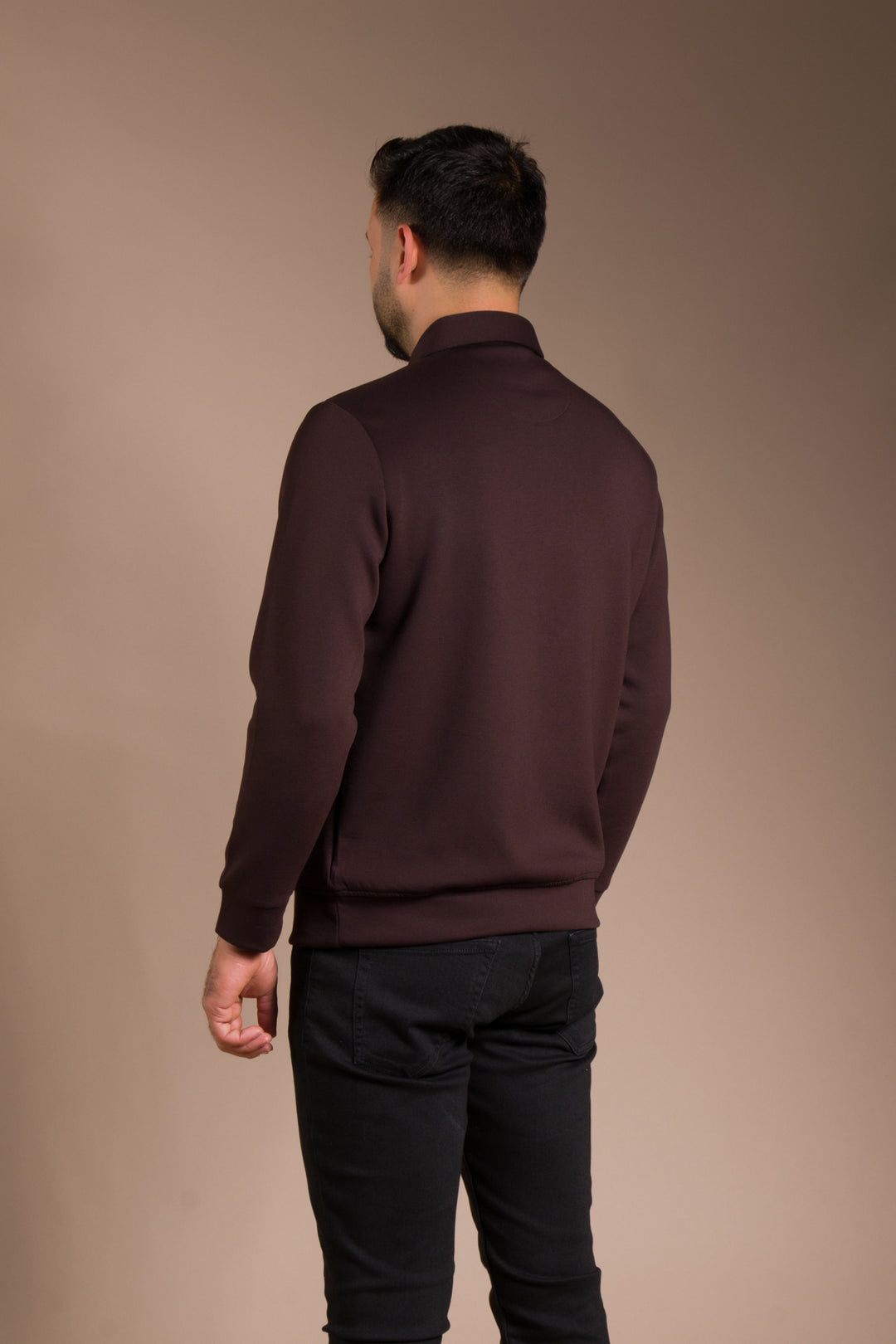 Kahve Polo Yaka Sweatshirt