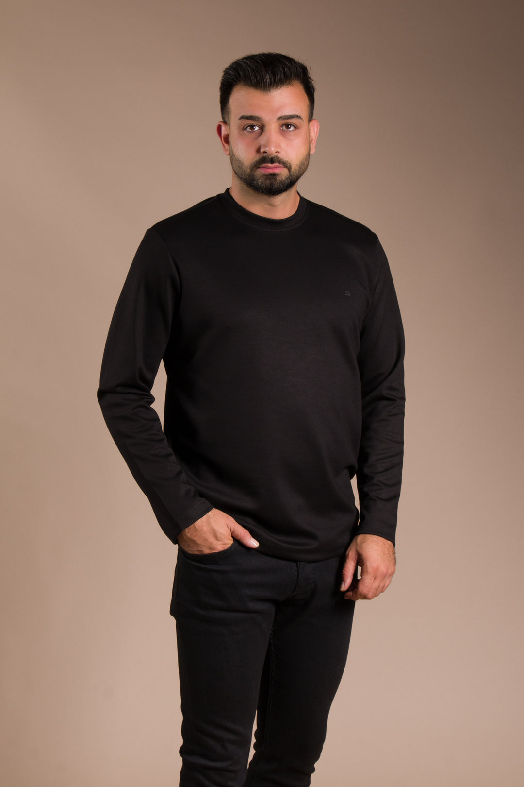 Siyah Basic Soft Sweatshirt