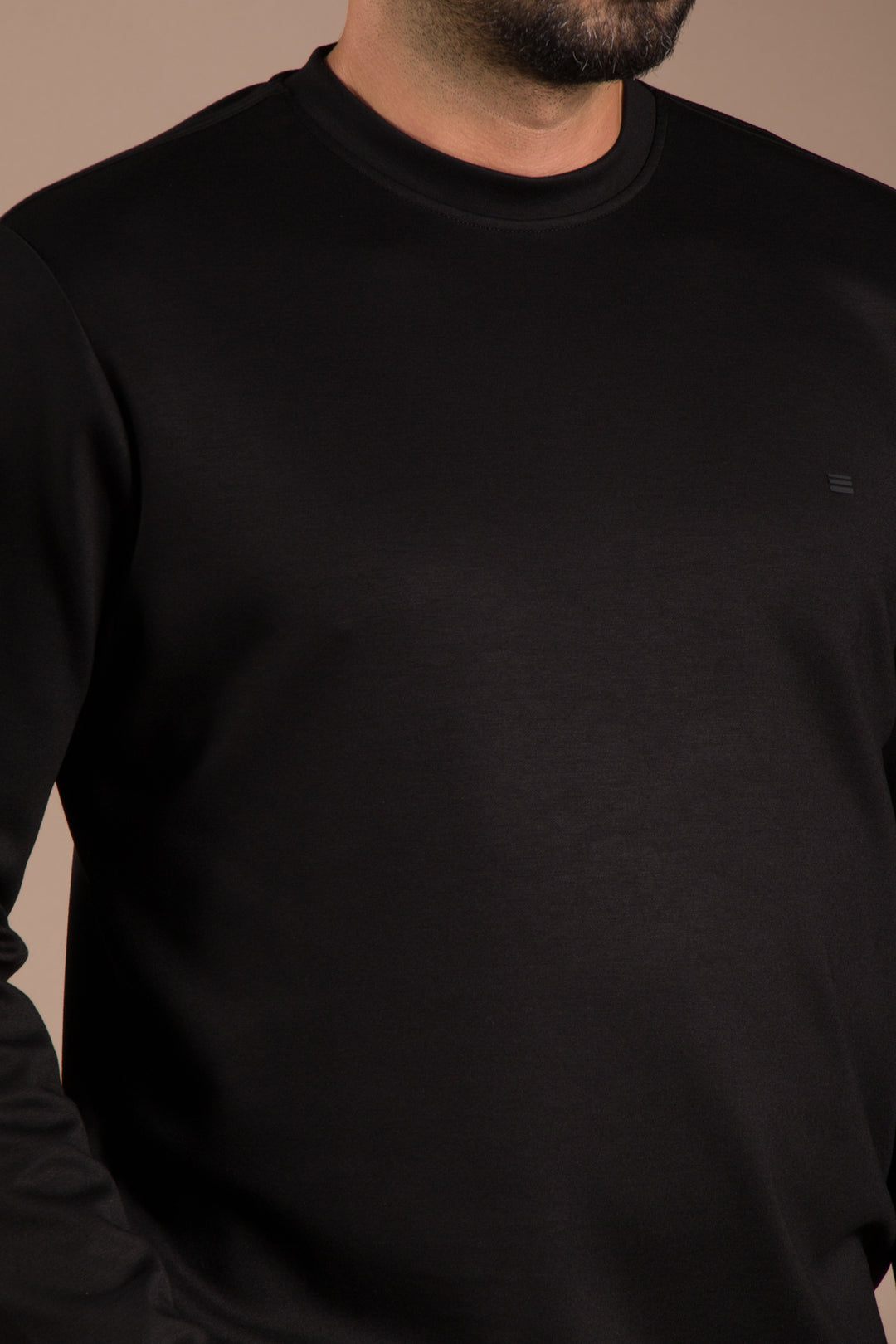Siyah Basic Soft Sweatshirt