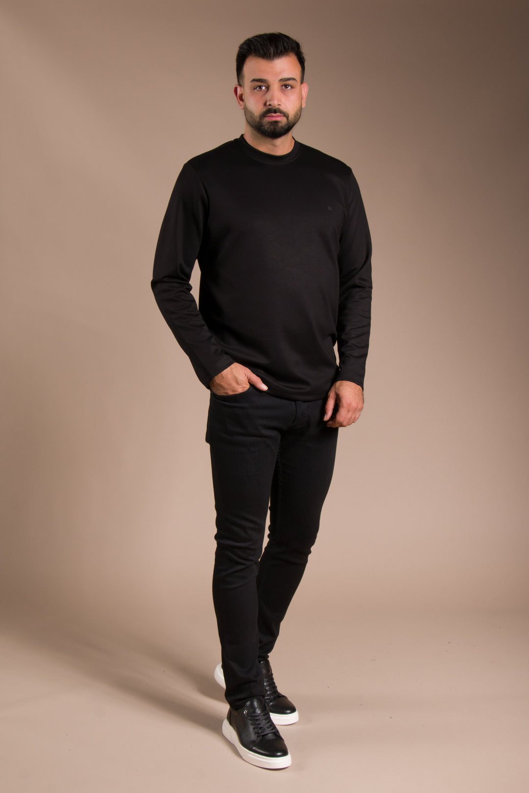 Siyah Basic Soft Sweatshirt