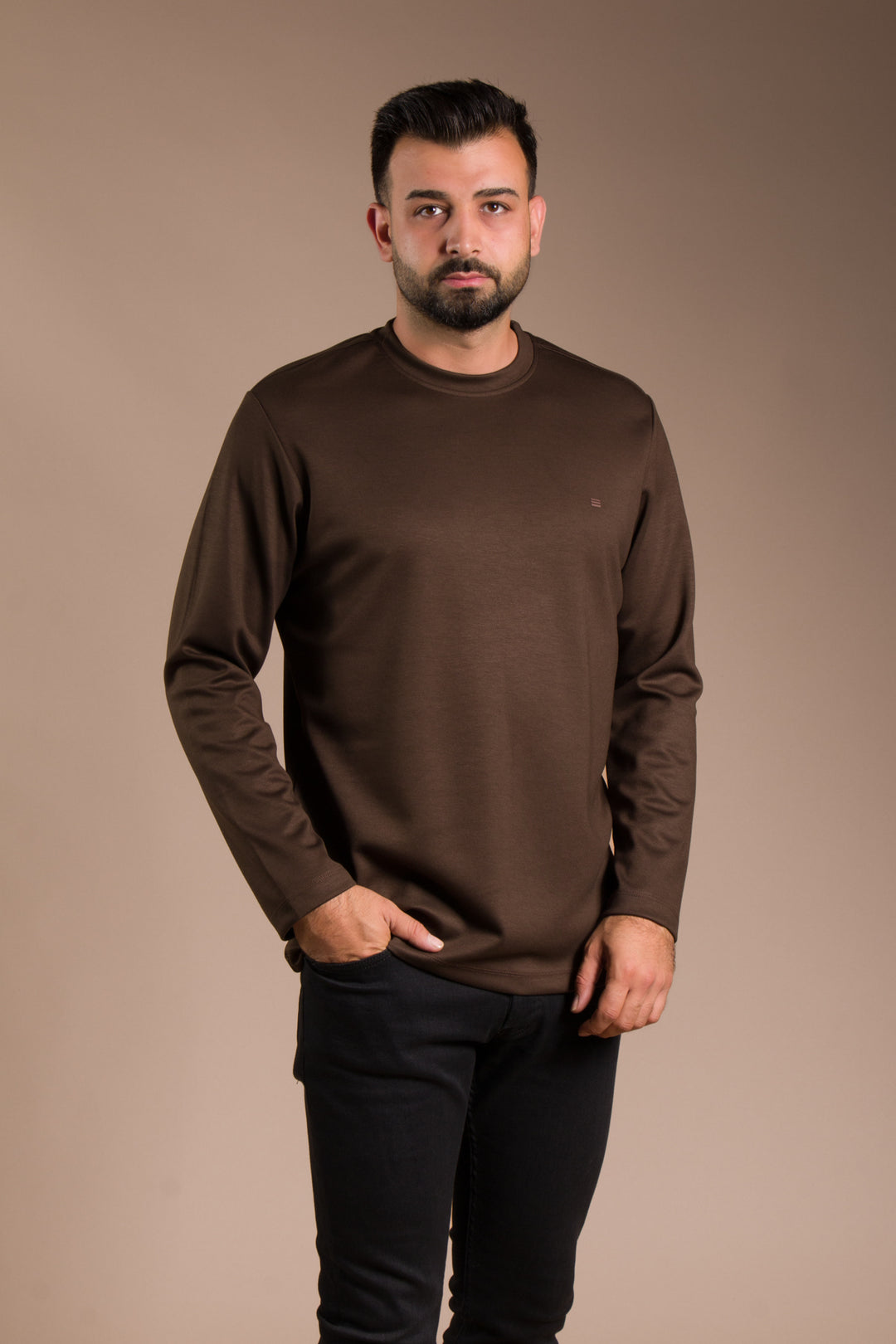 Kahve Basic Soft Sweatshirt