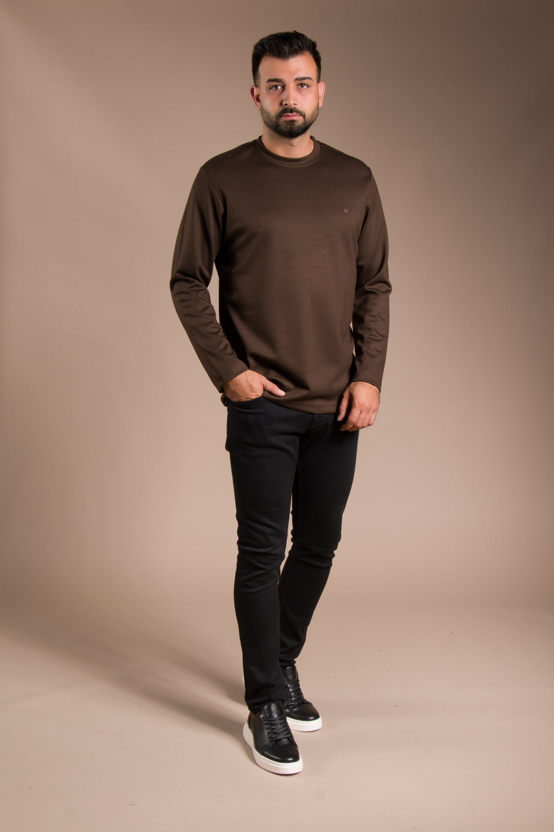 Kahve Basic Soft Sweatshirt