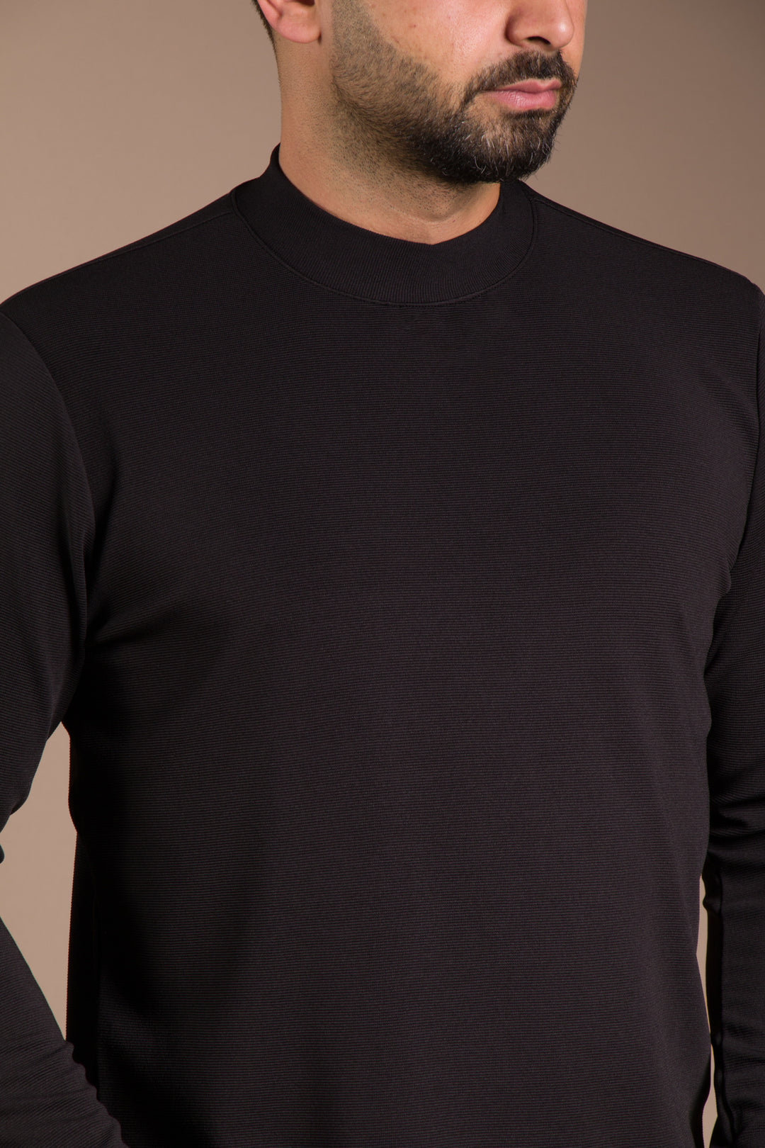Siyah Yarım Boğazlı Soft Sweatshirt