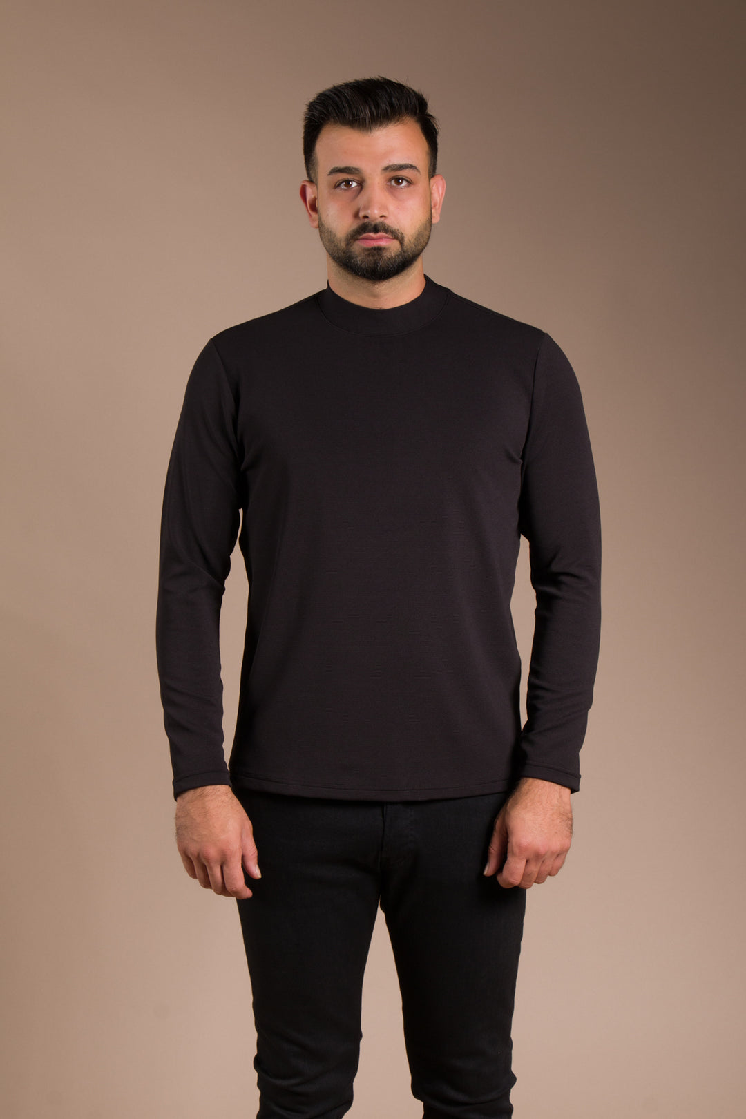 Siyah Yarım Boğazlı Soft Sweatshirt
